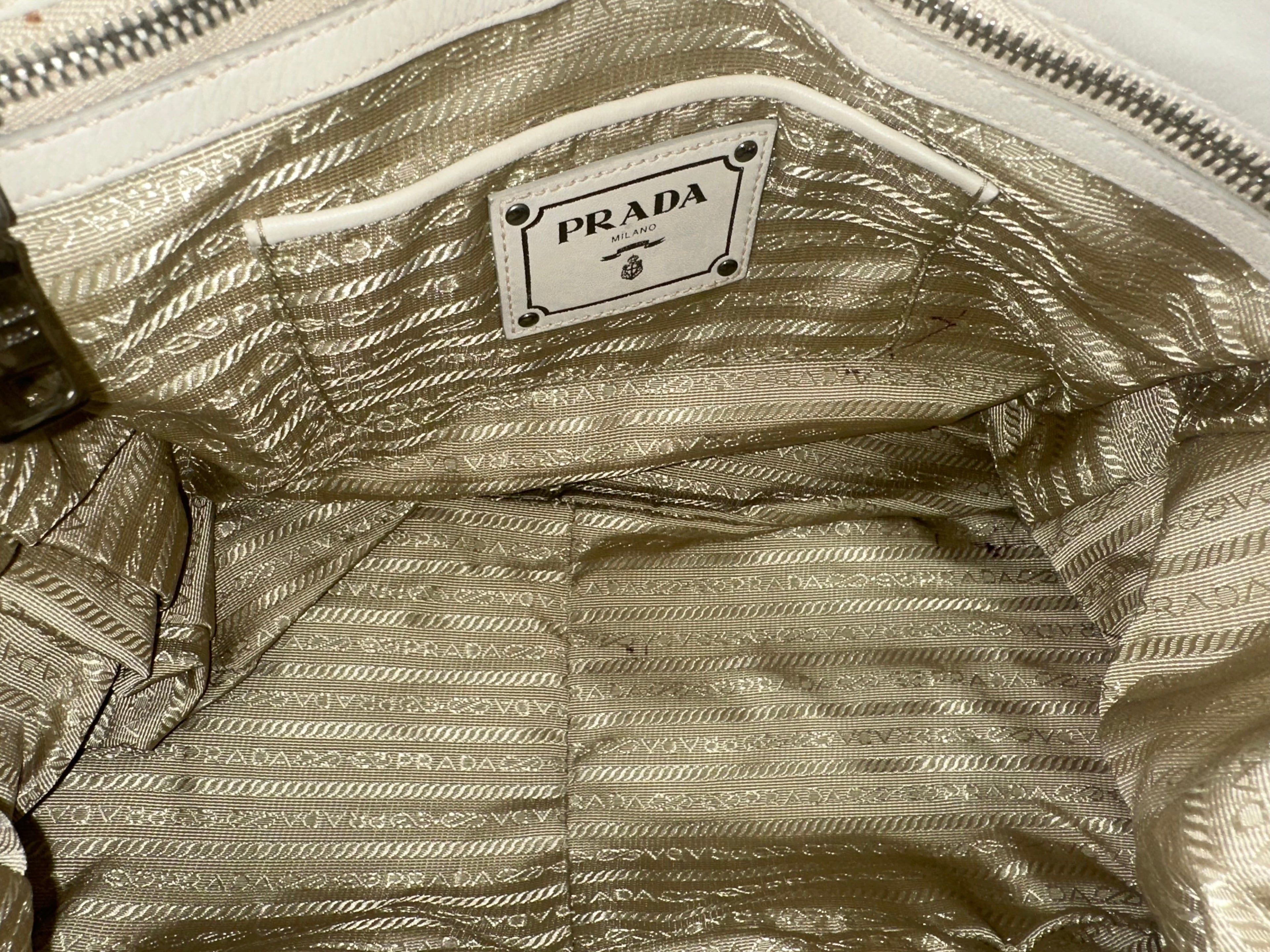 Prada Gaufre Beige Strap