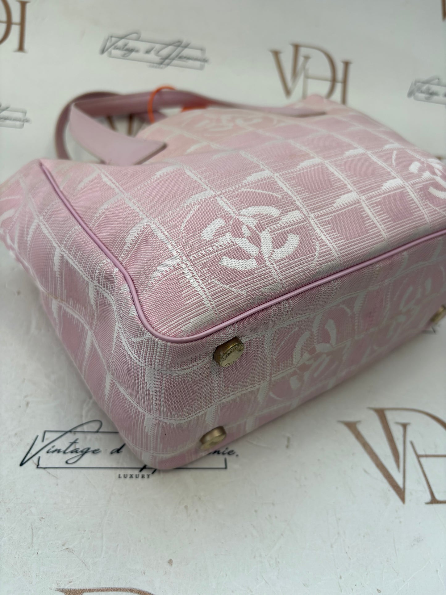 018157 - Chanel Pink Jacquard Nylon