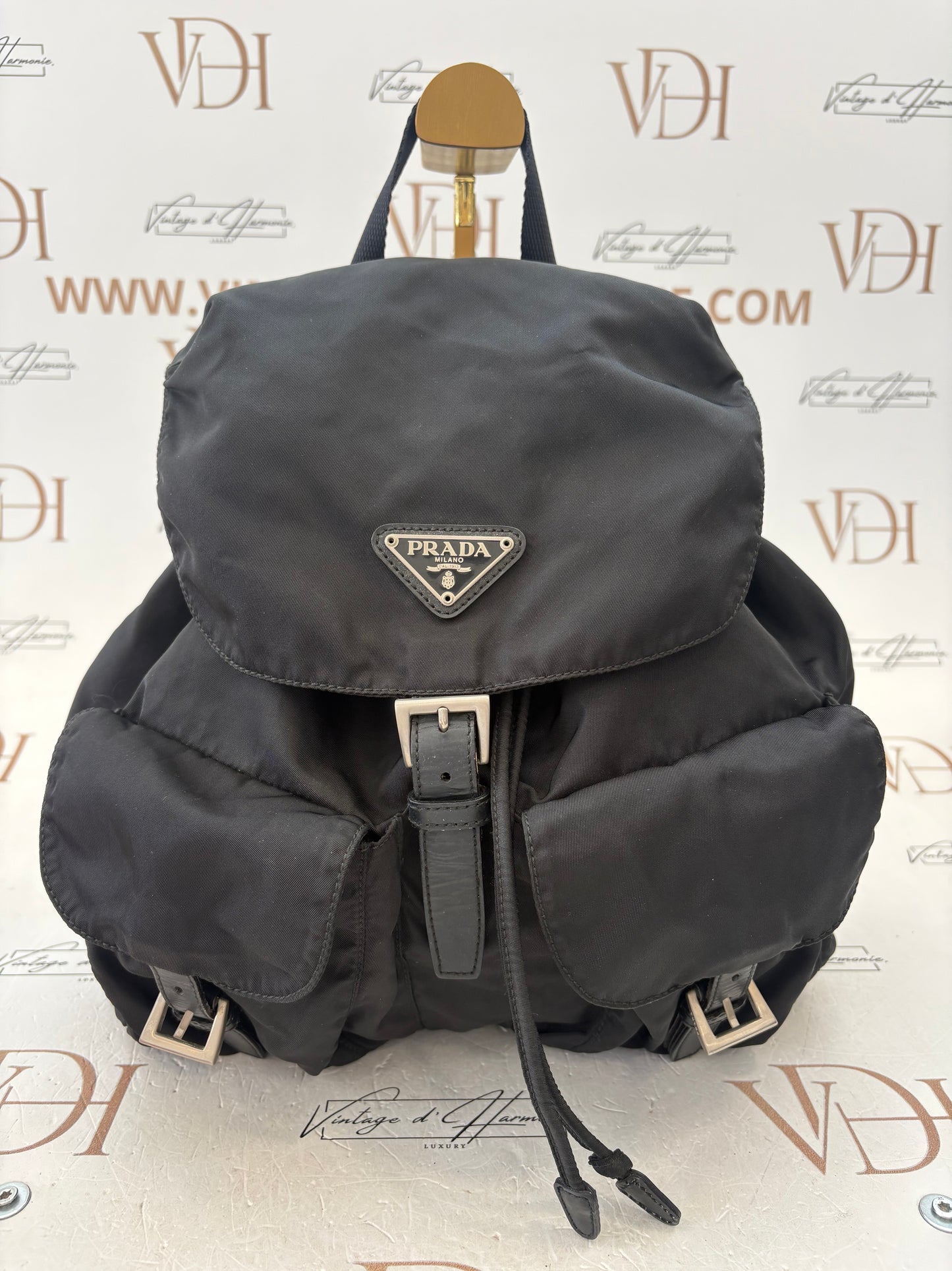 018604 - Prada Black Nylon Backpack