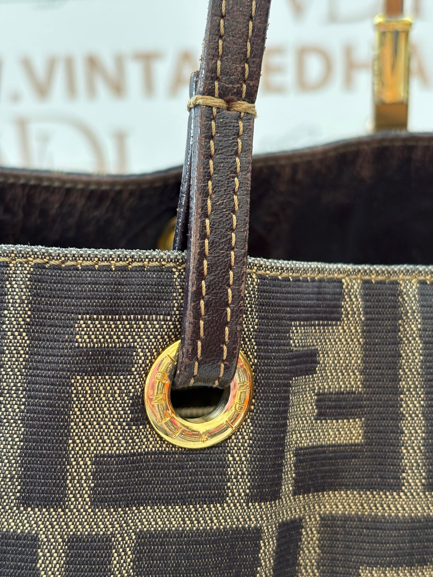 018159 - Fendi Brown Zucca Tote Bag