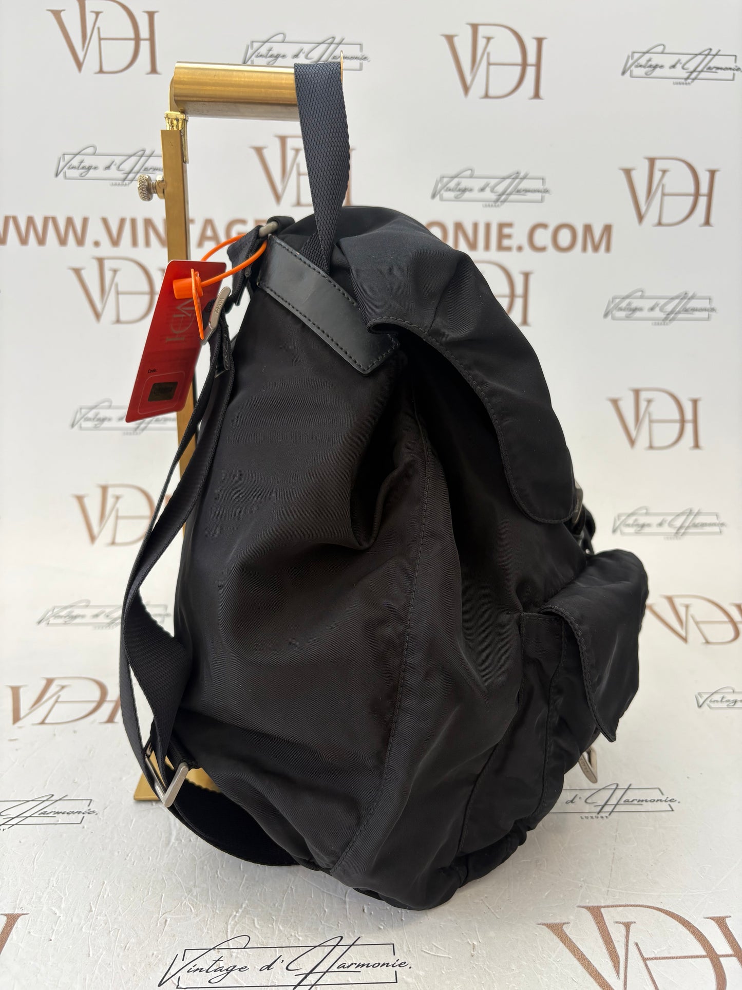 018604 - Prada Black Nylon Backpack