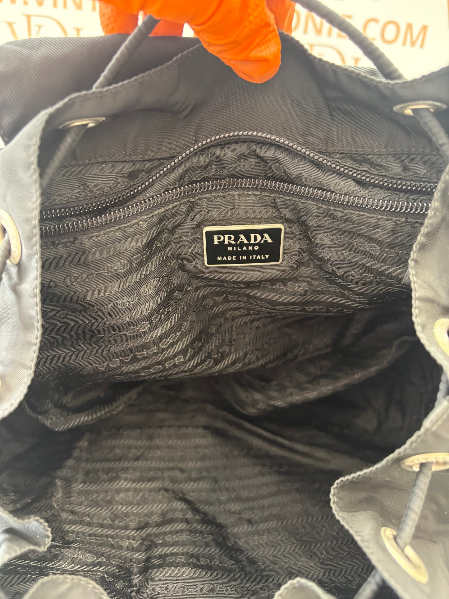 018604 - Prada Black Nylon Backpack