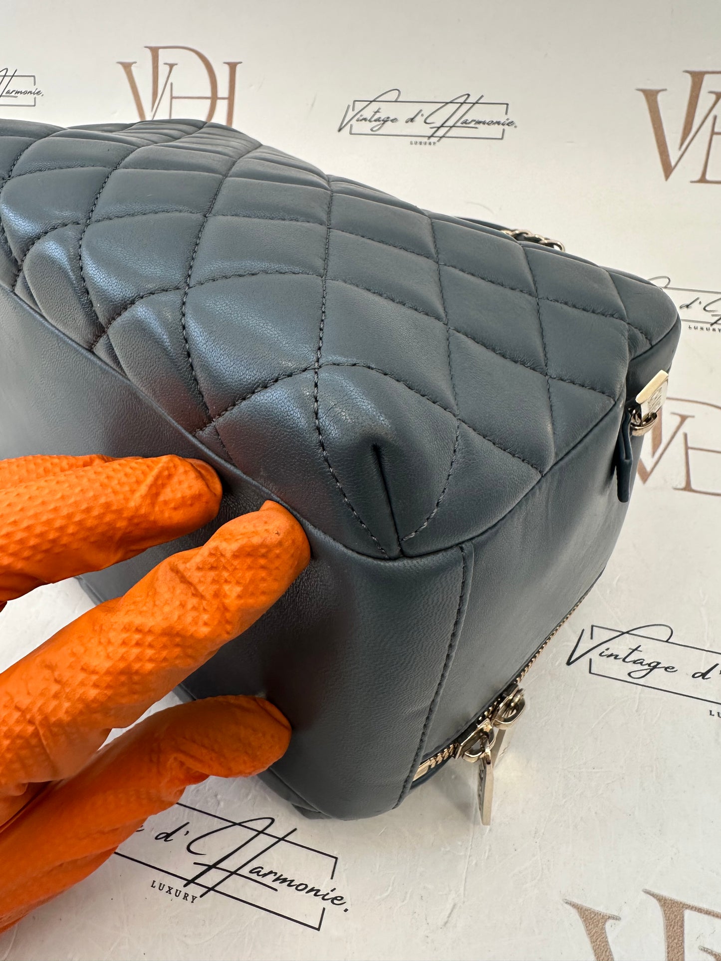 017899 - Chanel Gray Lambskin Trendy CC