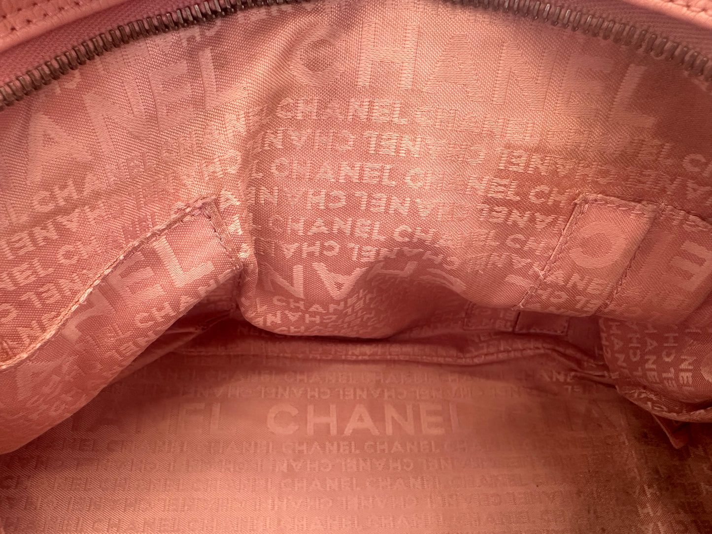 Chanel Pink Calfskin Wild Stitch Choco Bar