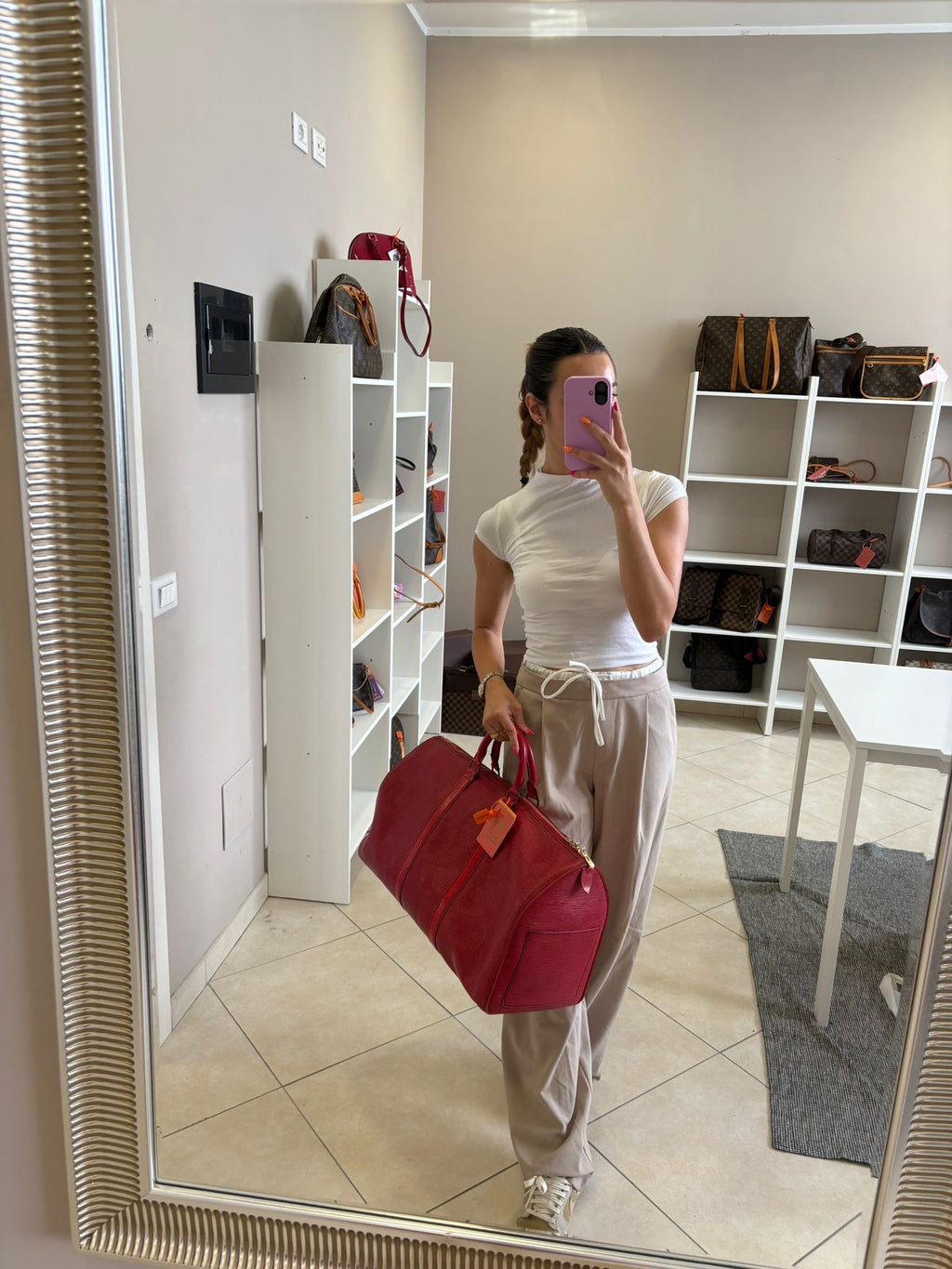 Louis Vuitton Keepall 50 Red Epi