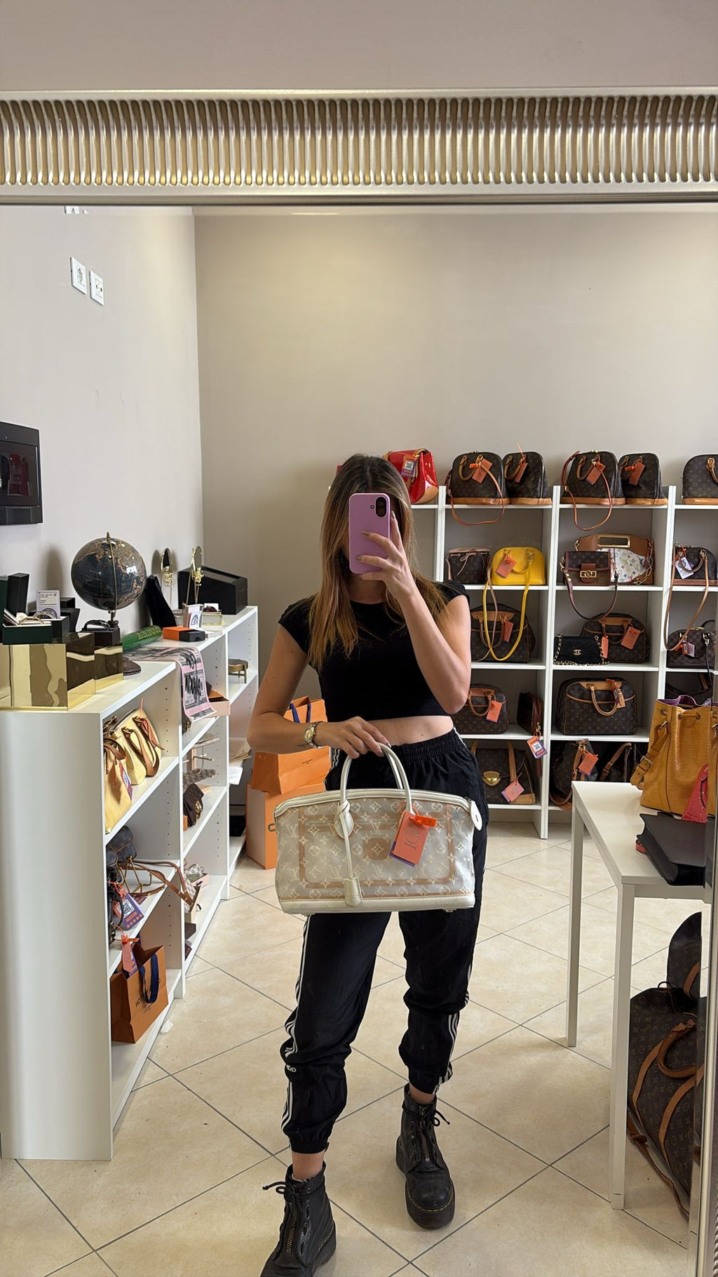 Louis Vuitton Blanc Monogram Transparent lockit east west