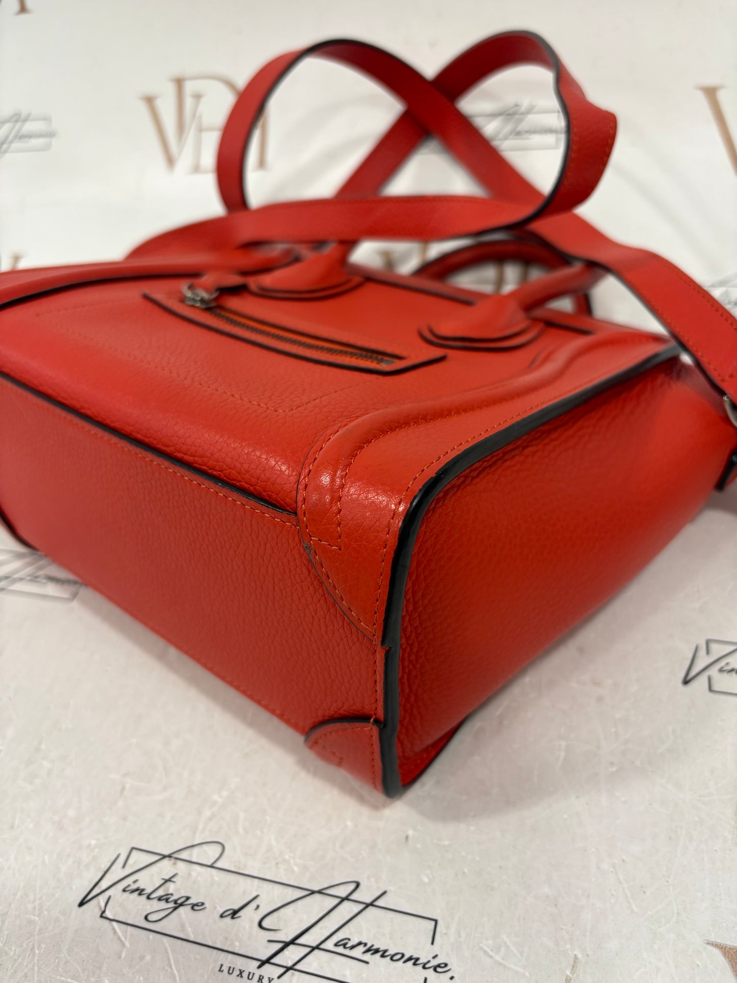 018035 - Céline Red Luggage Nano
