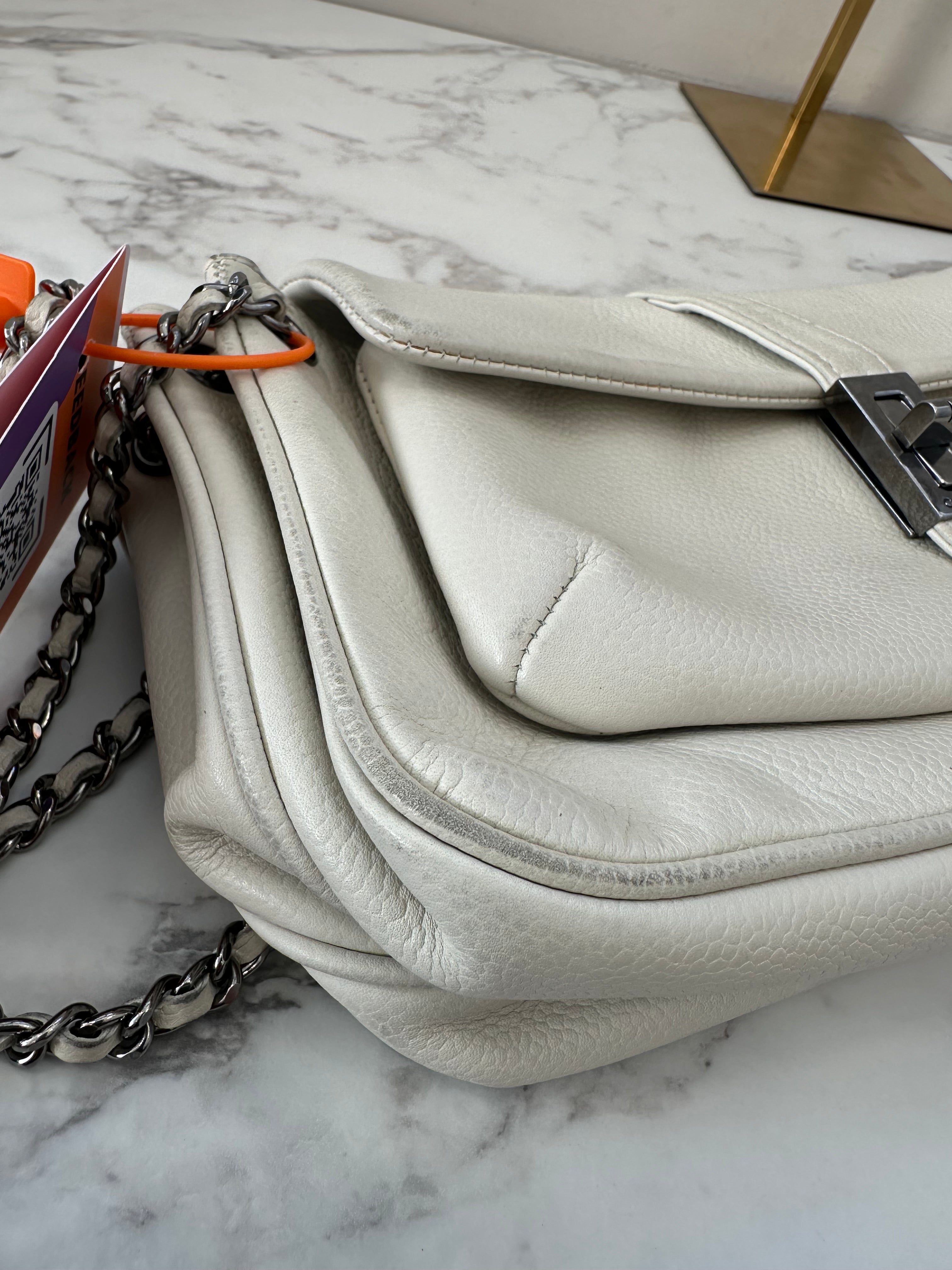 Chanel White Calfskin Mademoiselle