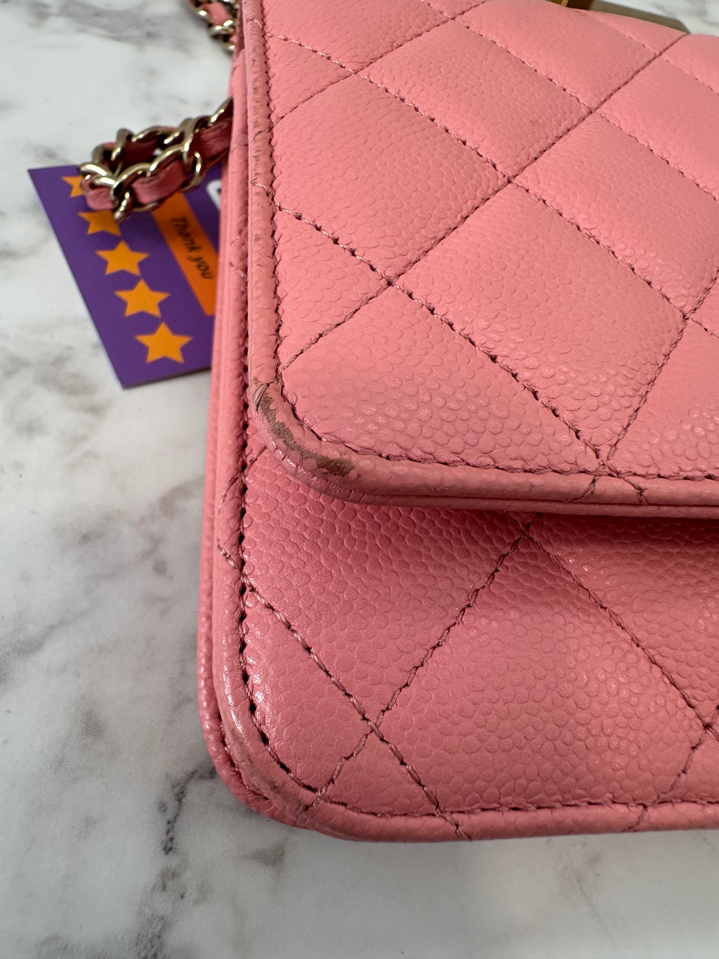 Chanel Pink Calfskin Classic