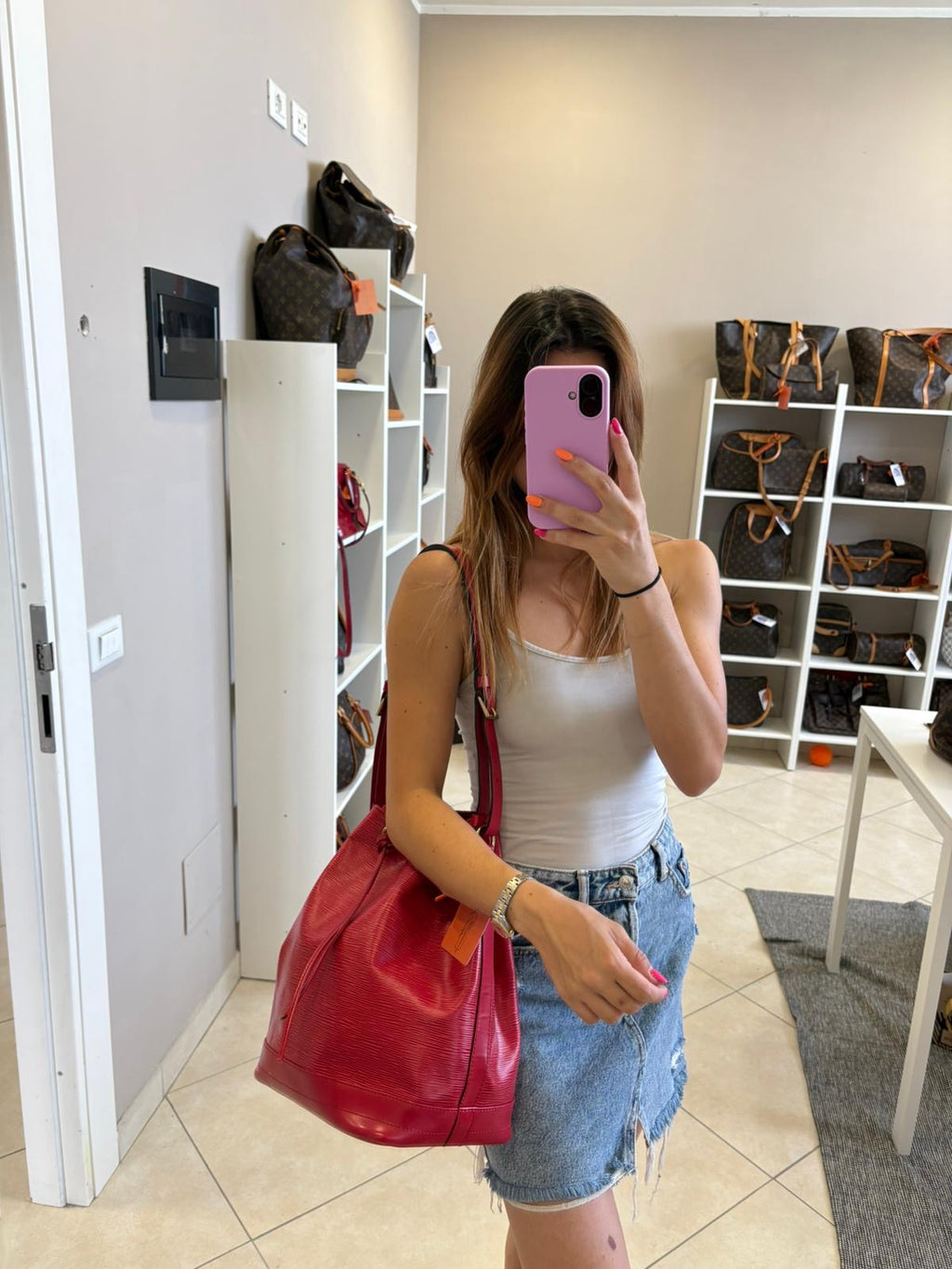 Louis Vuitton Noé Red Epi