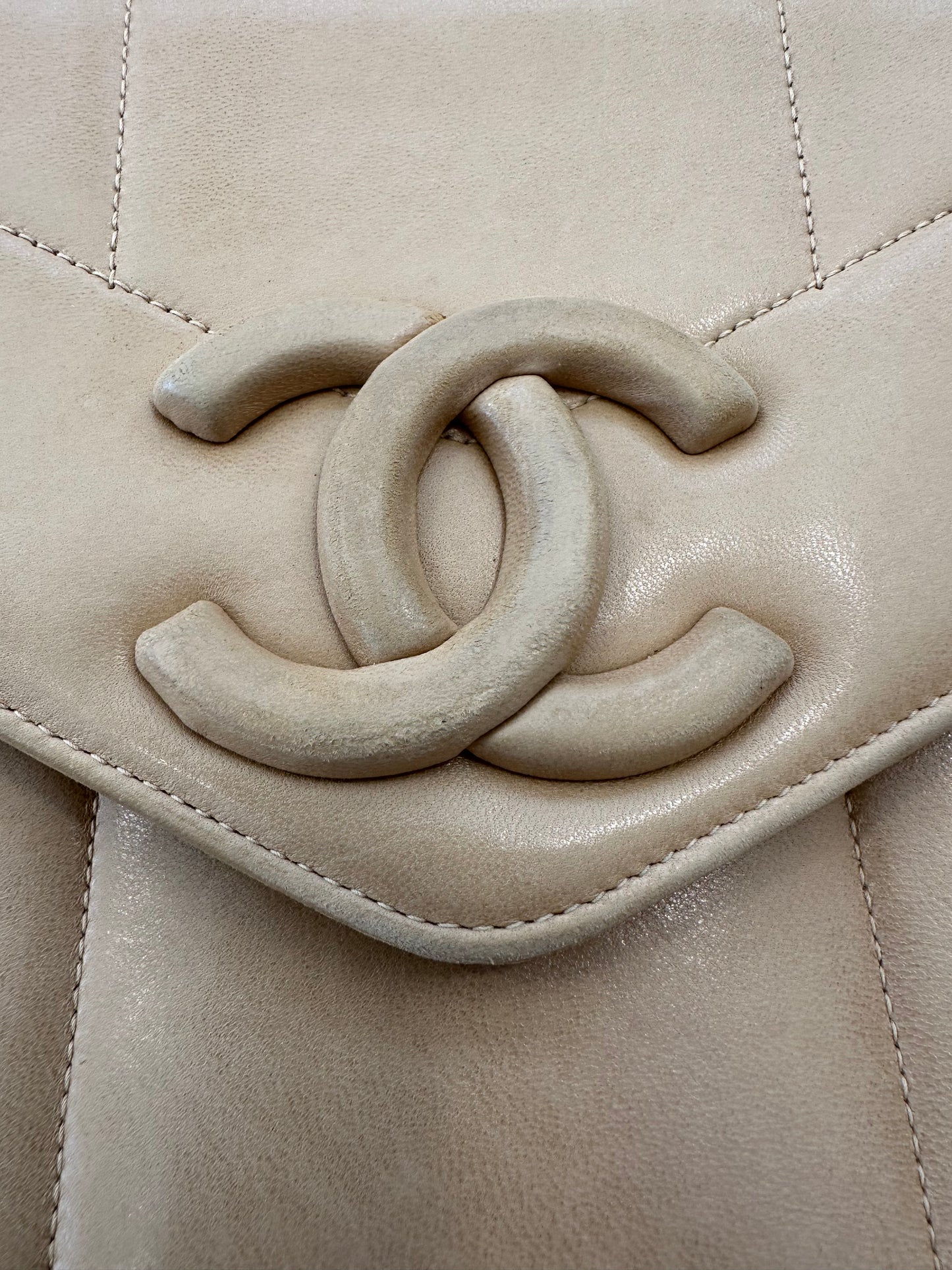 017761 - Chanel Beige Lambskin Mademoiselle