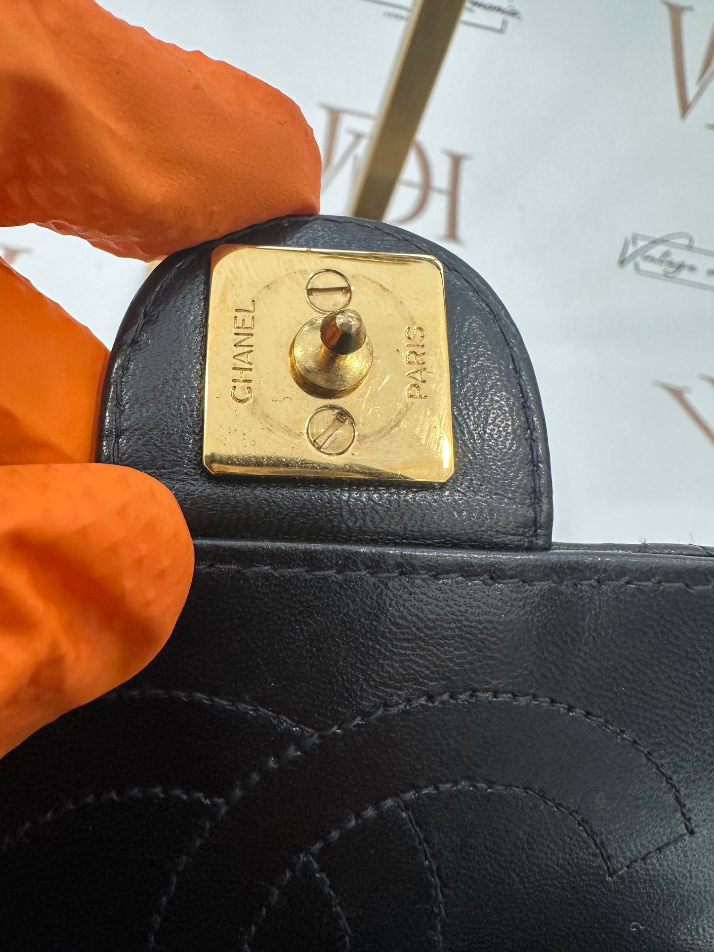 017956 - Chanel Black Lambskin