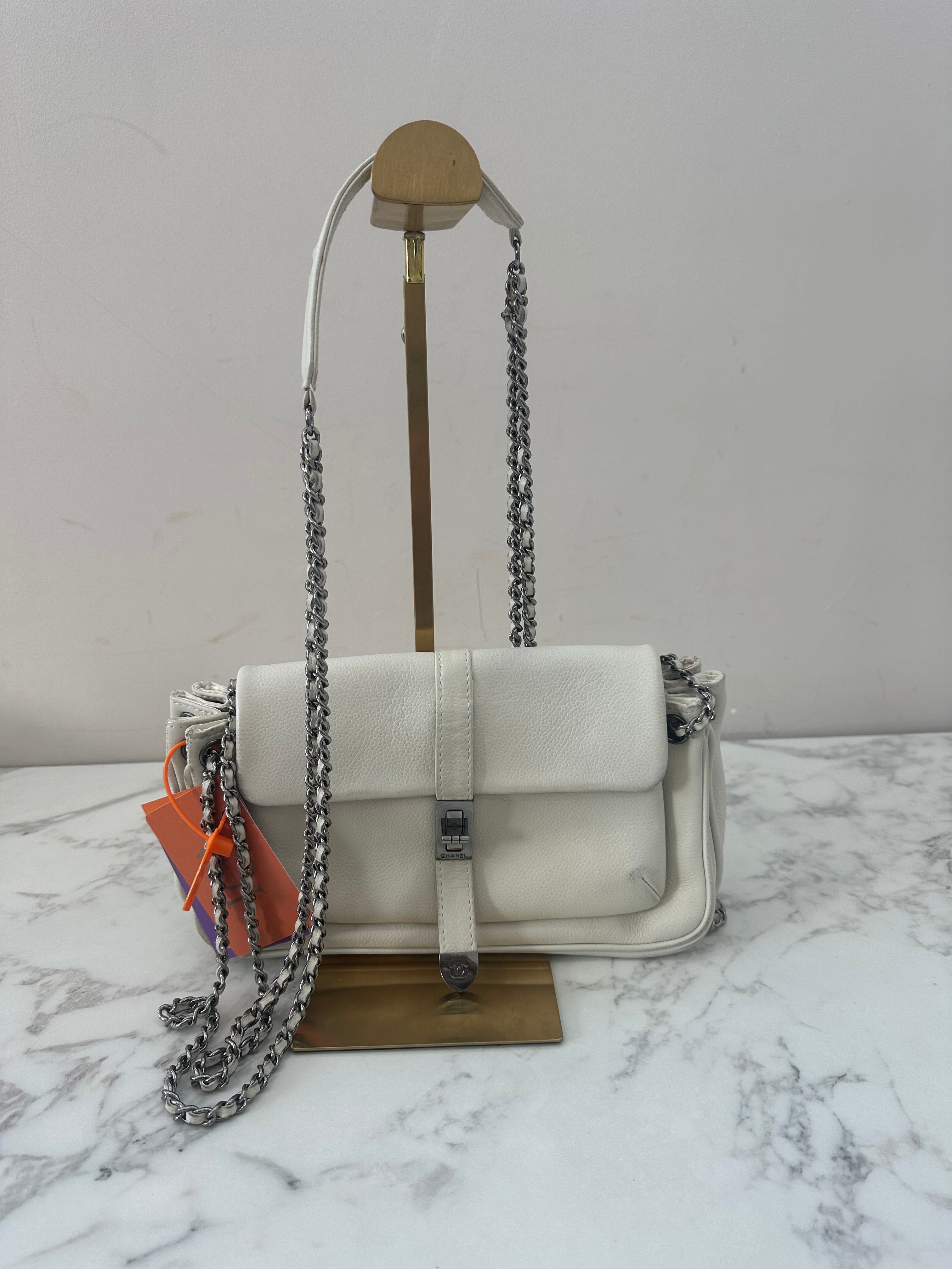 Chanel White Calfskin Mademoiselle