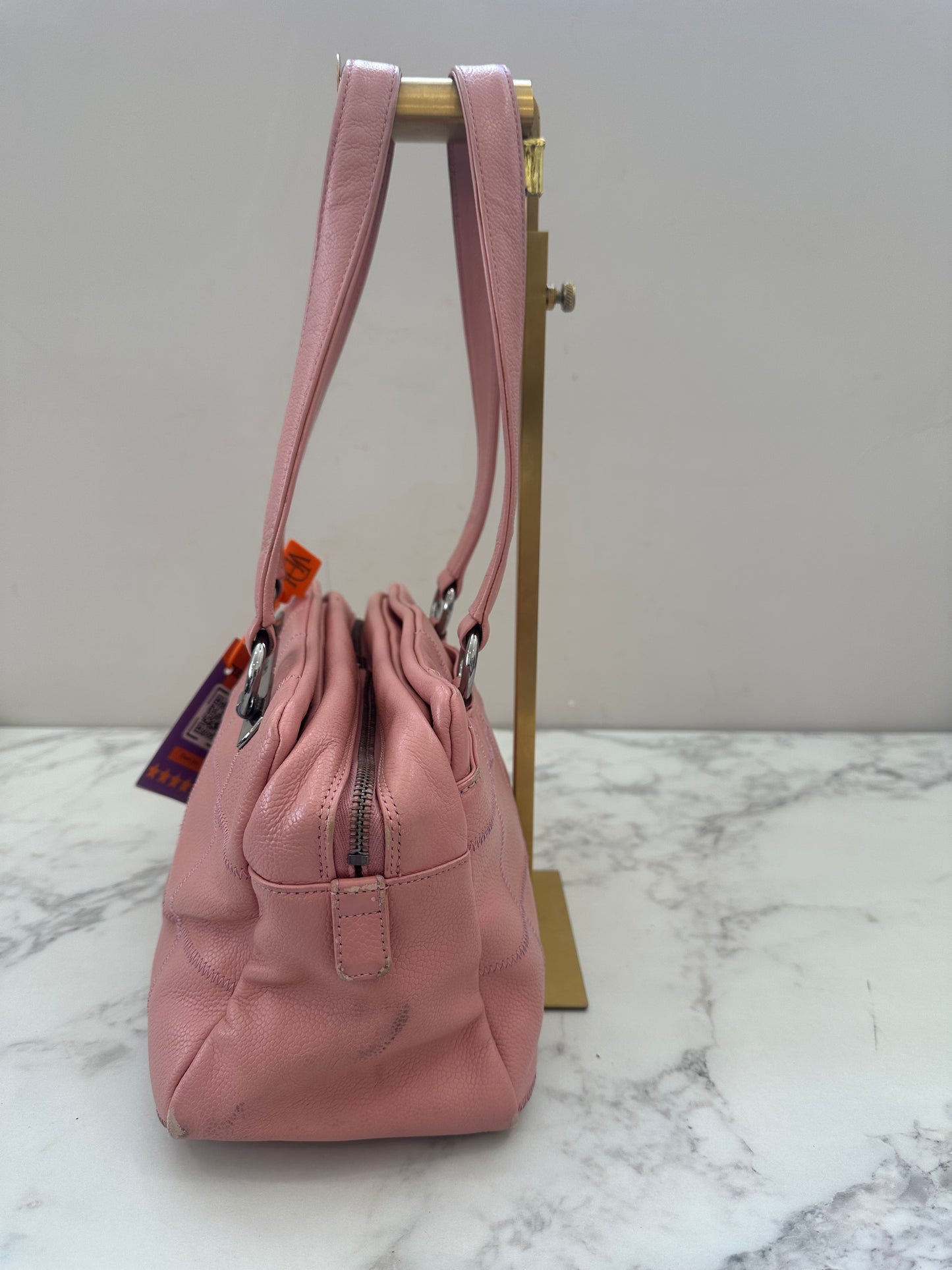 Chanel Pink Calfskin Wild Stitch Choco Bar