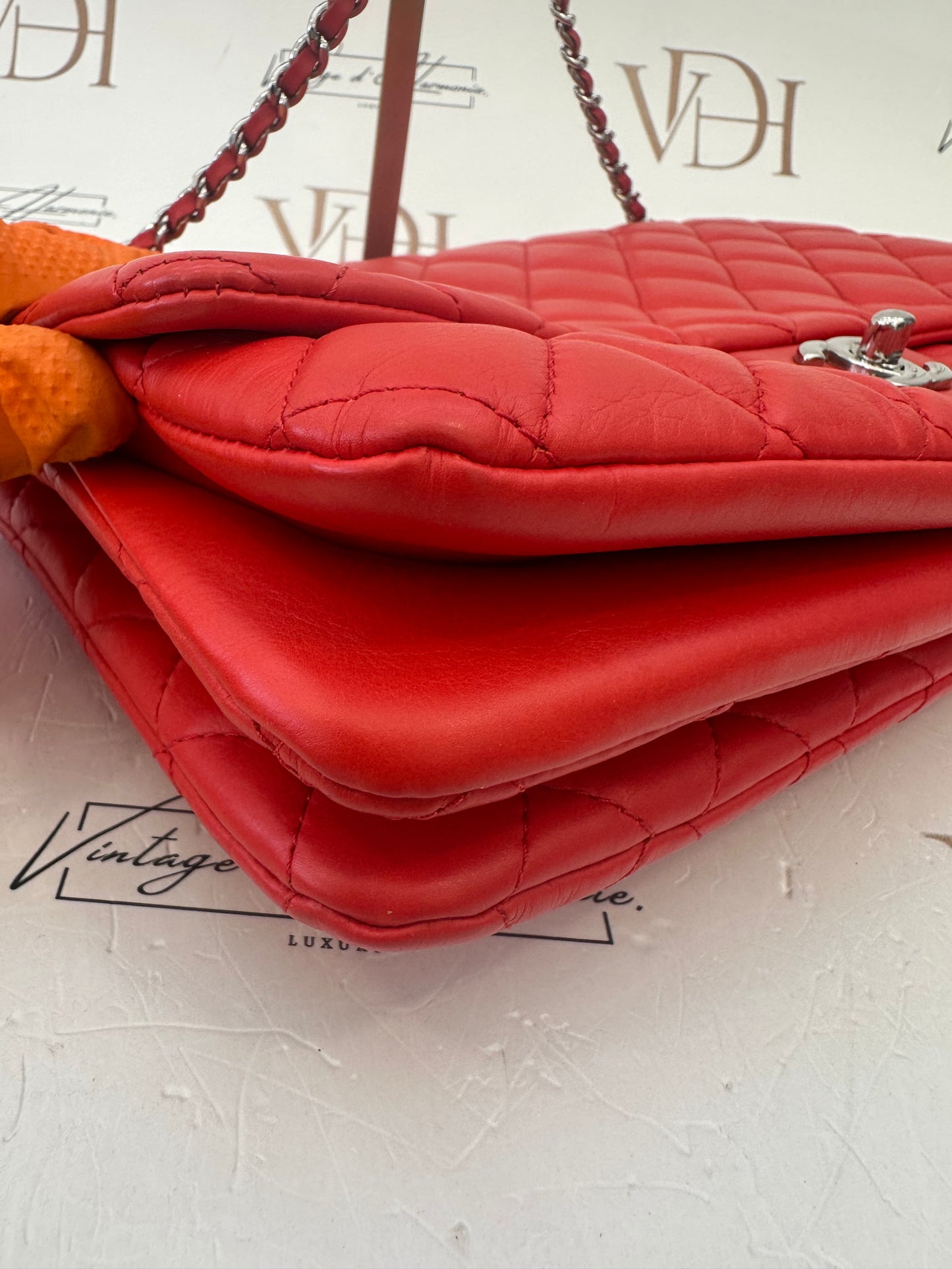 017898 - Chanel Red Lambskin