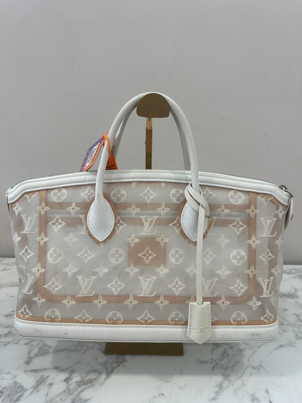 Louis Vuitton Blanc Monogram Transparent lockit east west