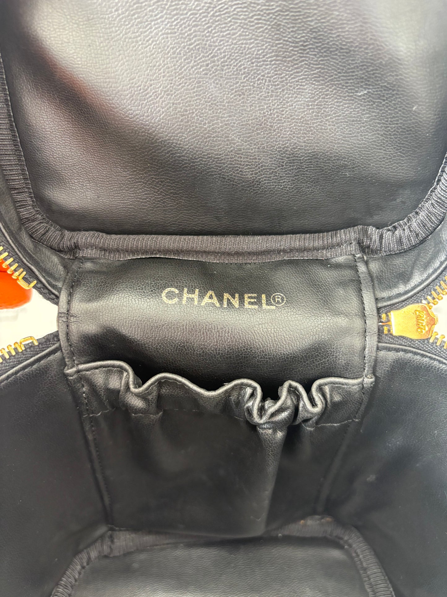 018217 - Chanel Black Calfskin Timeless Vanity