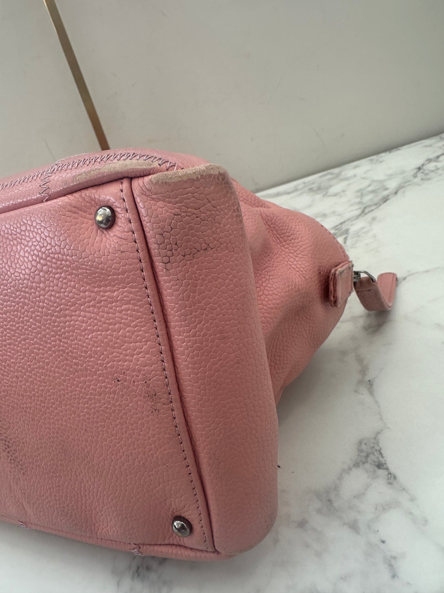 Chanel Pink Calfskin Wild Stitch Choco Bar