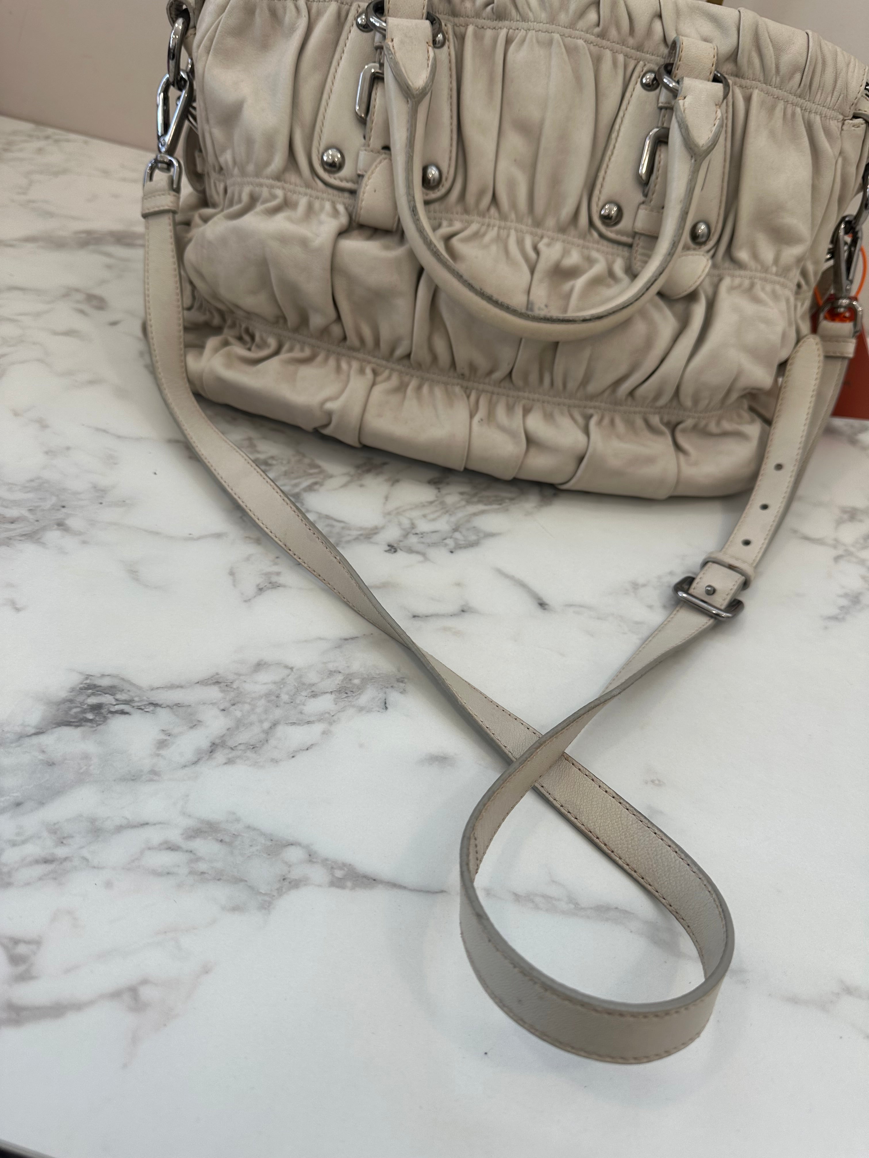 Prada Gaufre Beige Strap