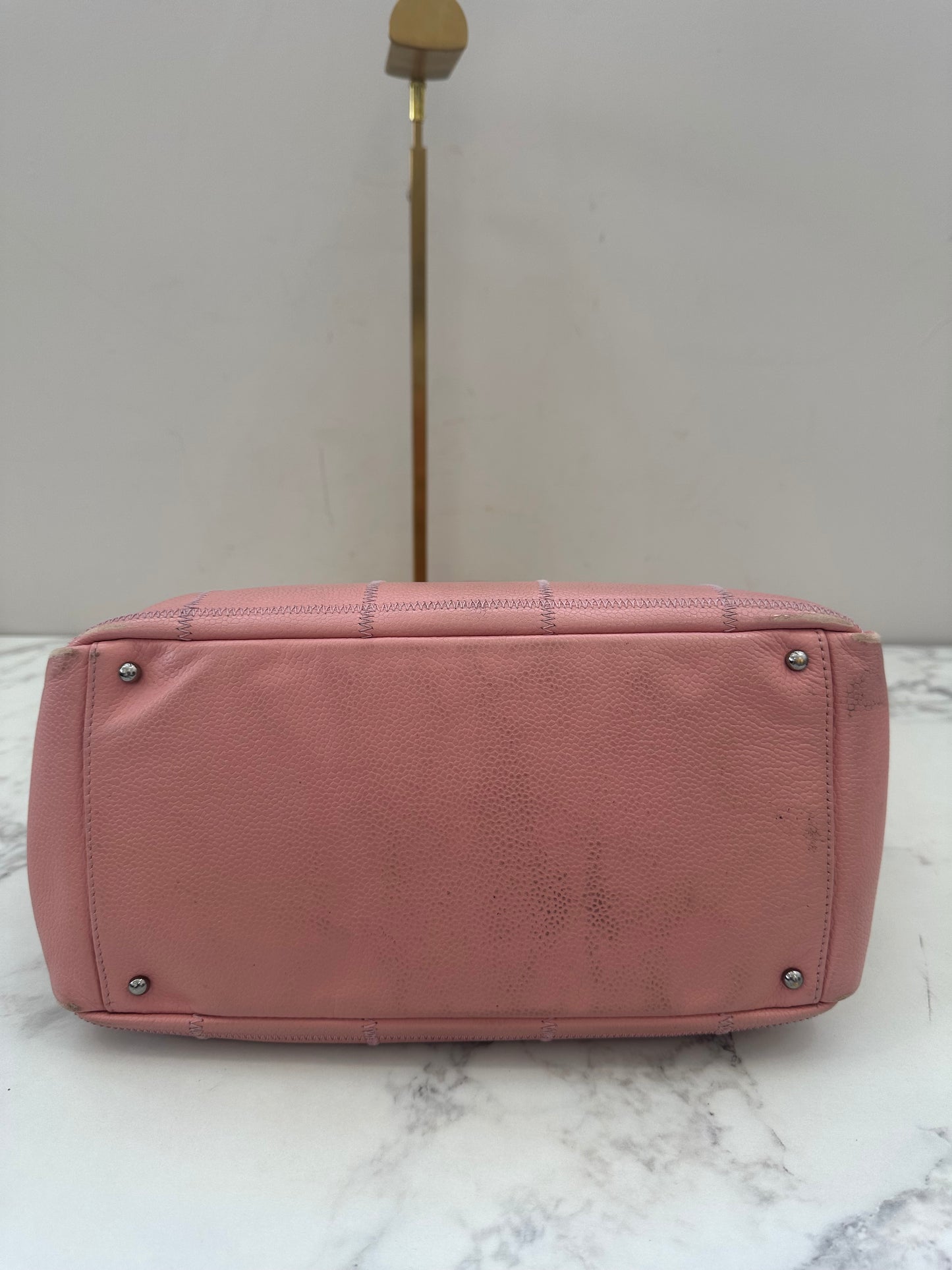 Chanel Pink Calfskin Wild Stitch Choco Bar