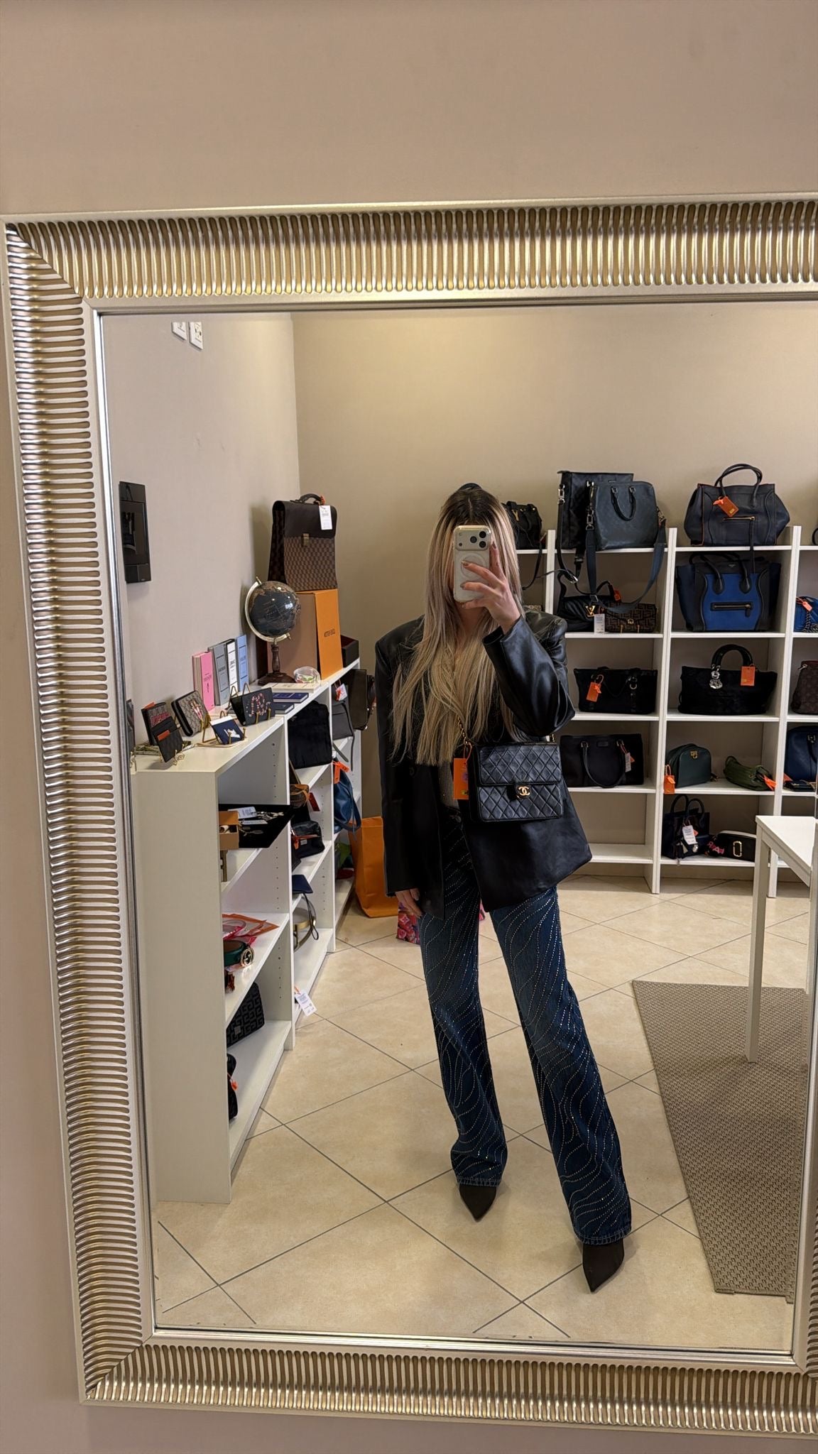 017956 - Chanel Black Lambskin
