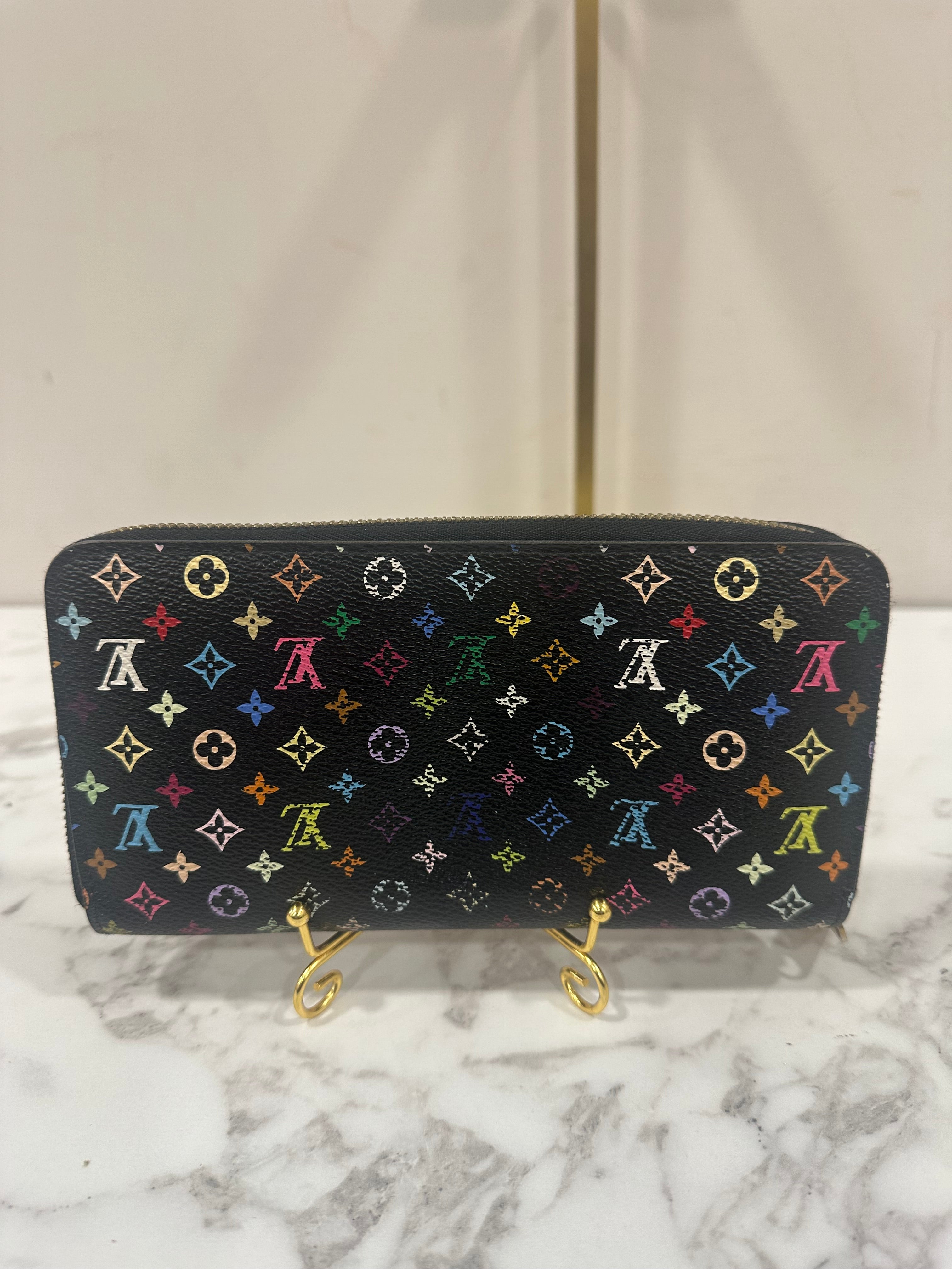 Louis Vuitton Wallet Zippy Multicolor Black