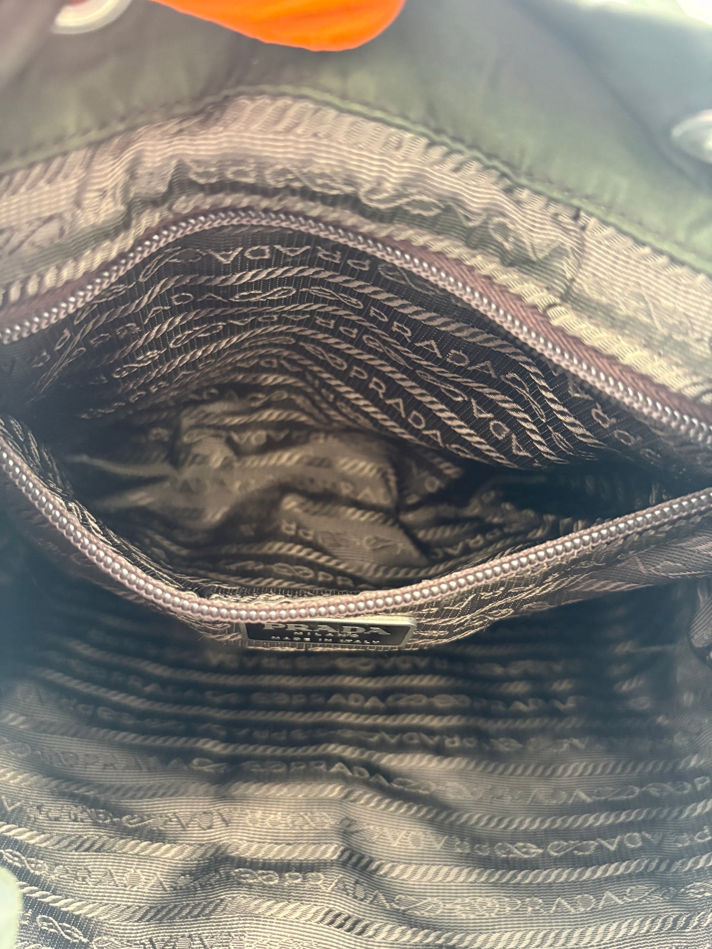 018162 - Prada Khaki Nylon Backpack