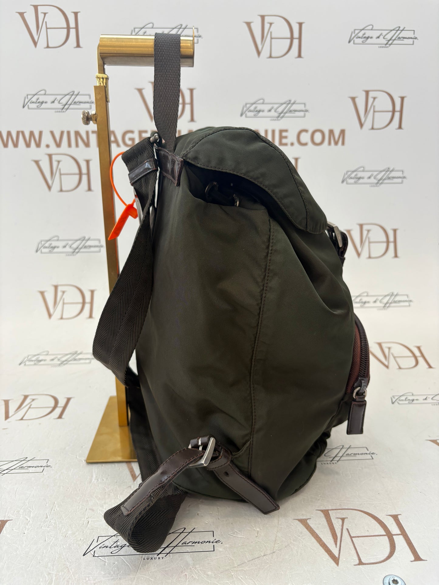 018162 - Prada Khaki Nylon Backpack