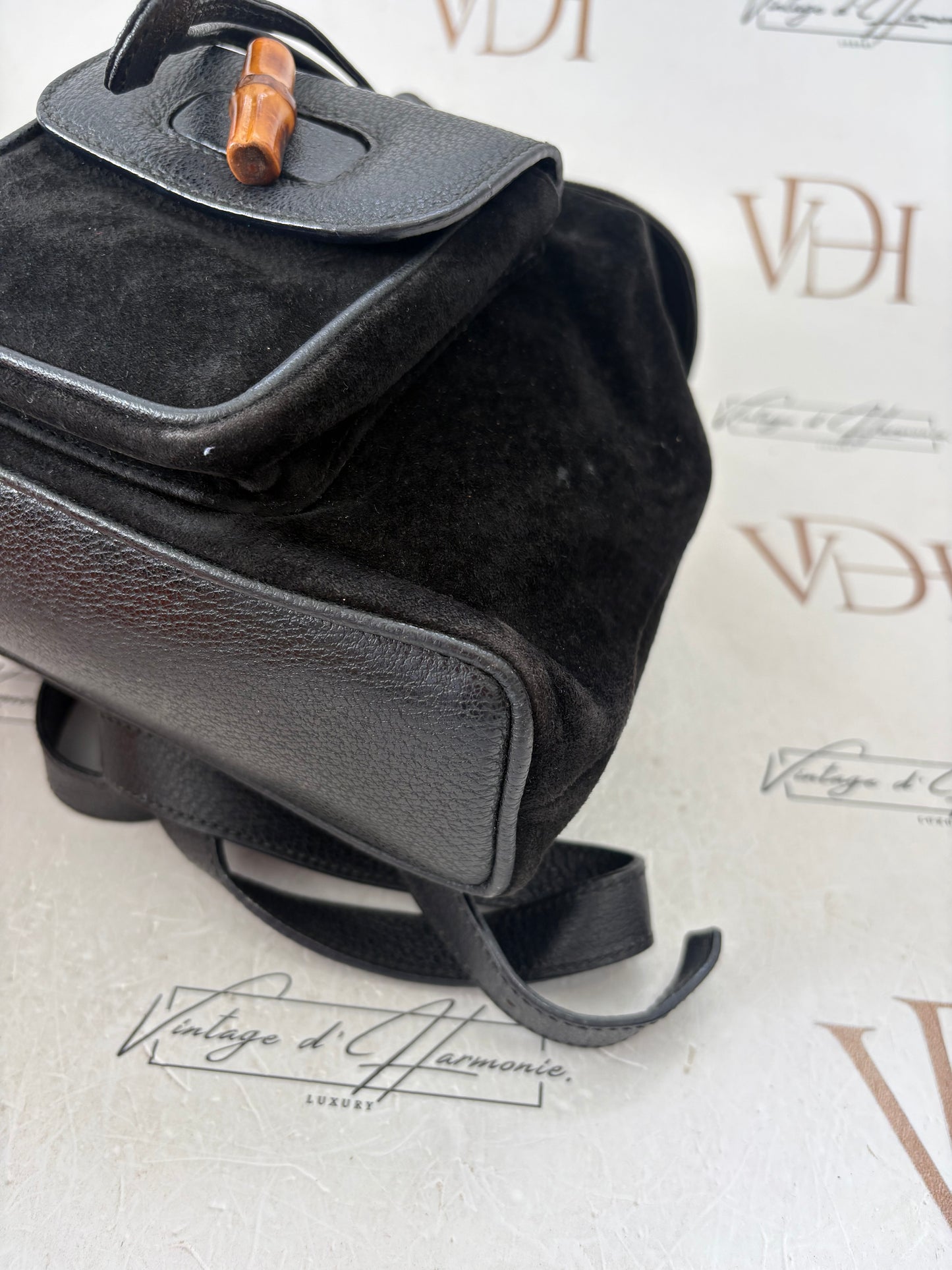 018223 - Gucci Black Bamboo Backpack