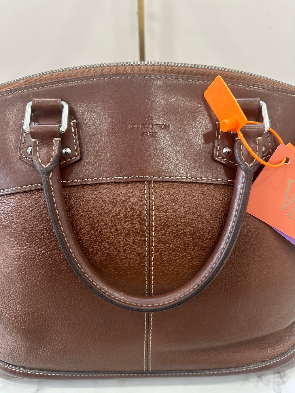 Louis Vuitton Brown Suhali Lockit MM