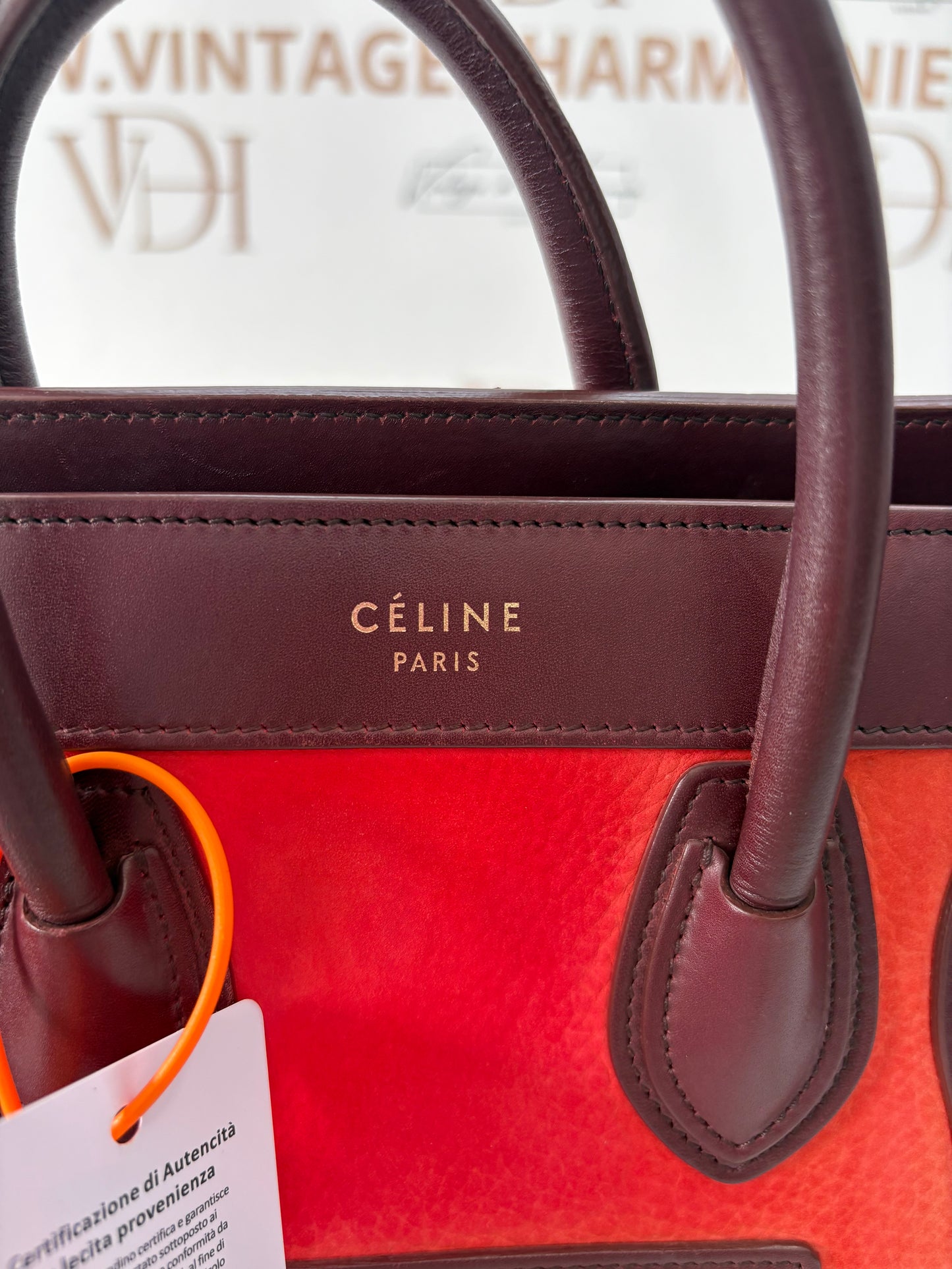 018569 - Céline Red Luggage Nano