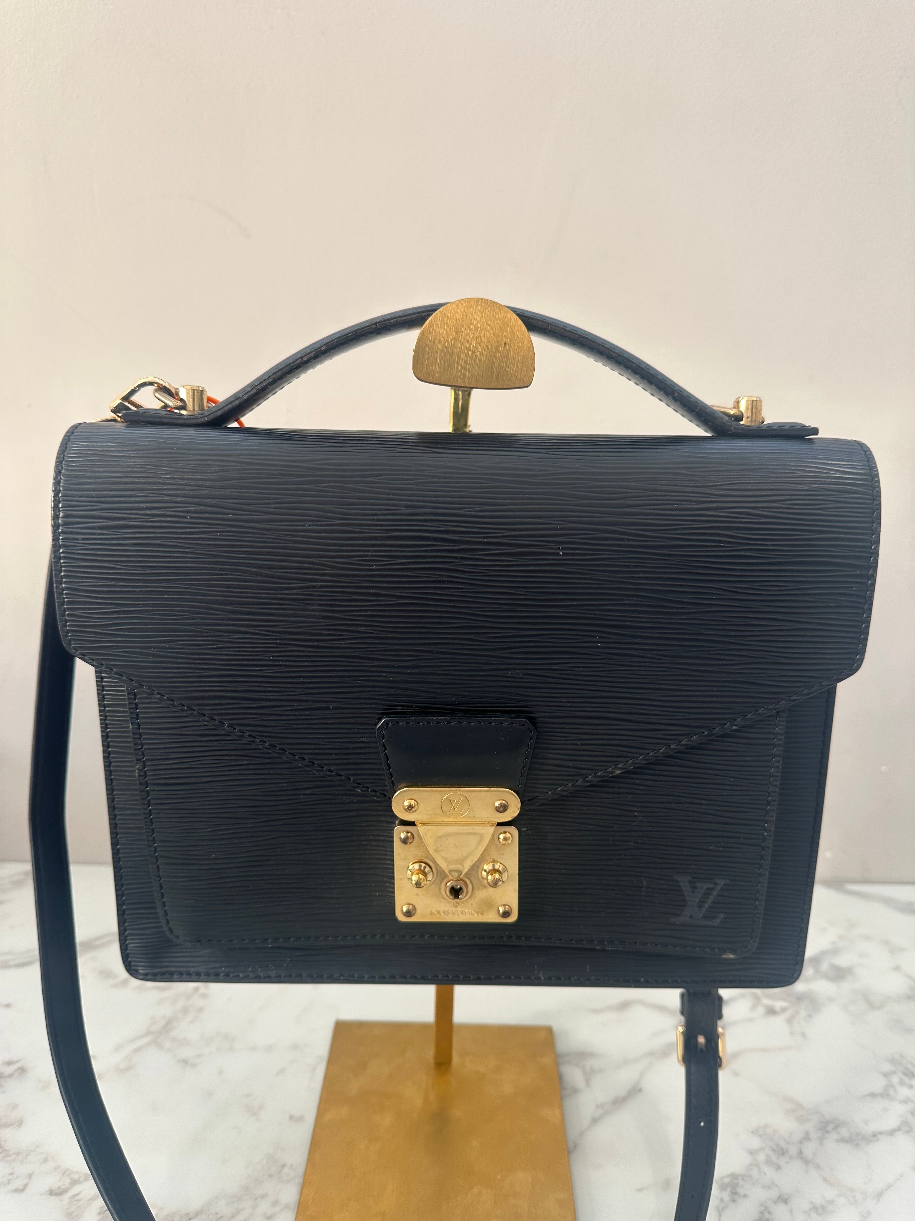 Louis Vuitton Monceau 28 Black Epi