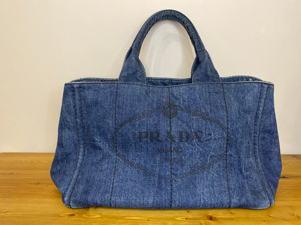 Borsa Canapa Navy Demin Prada