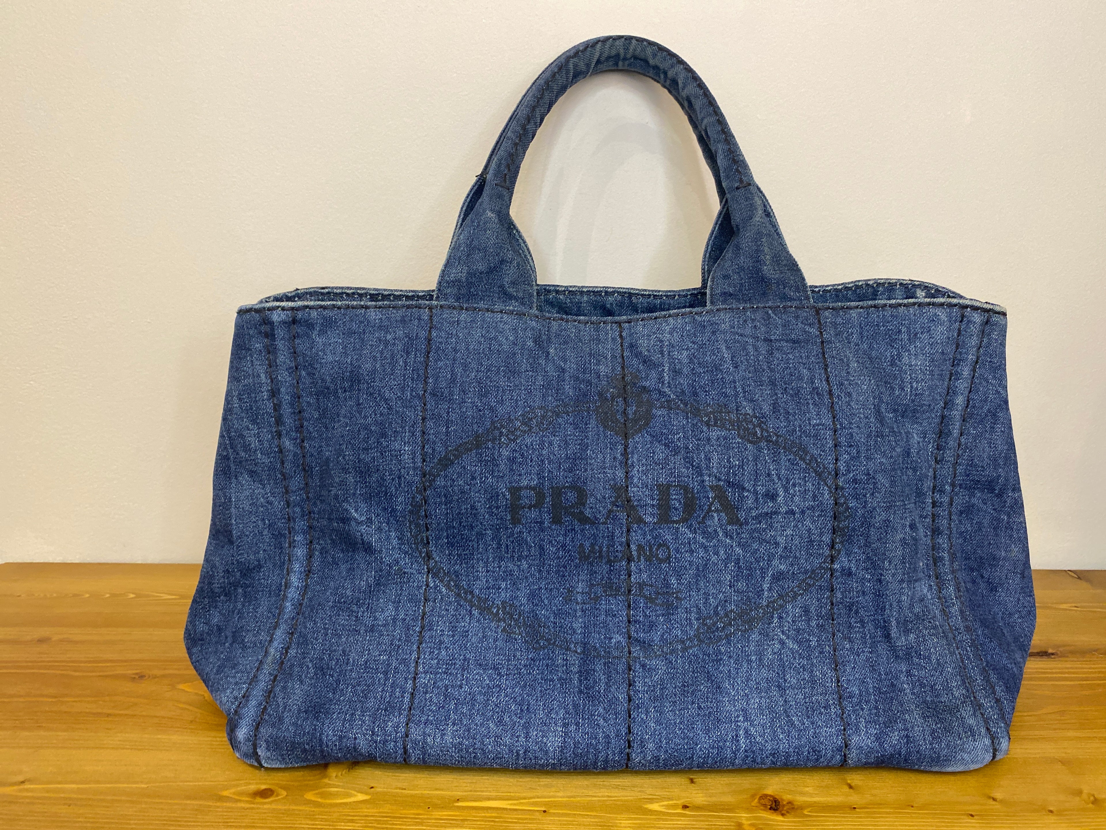 Borsa Canapa Navy Demin Prada