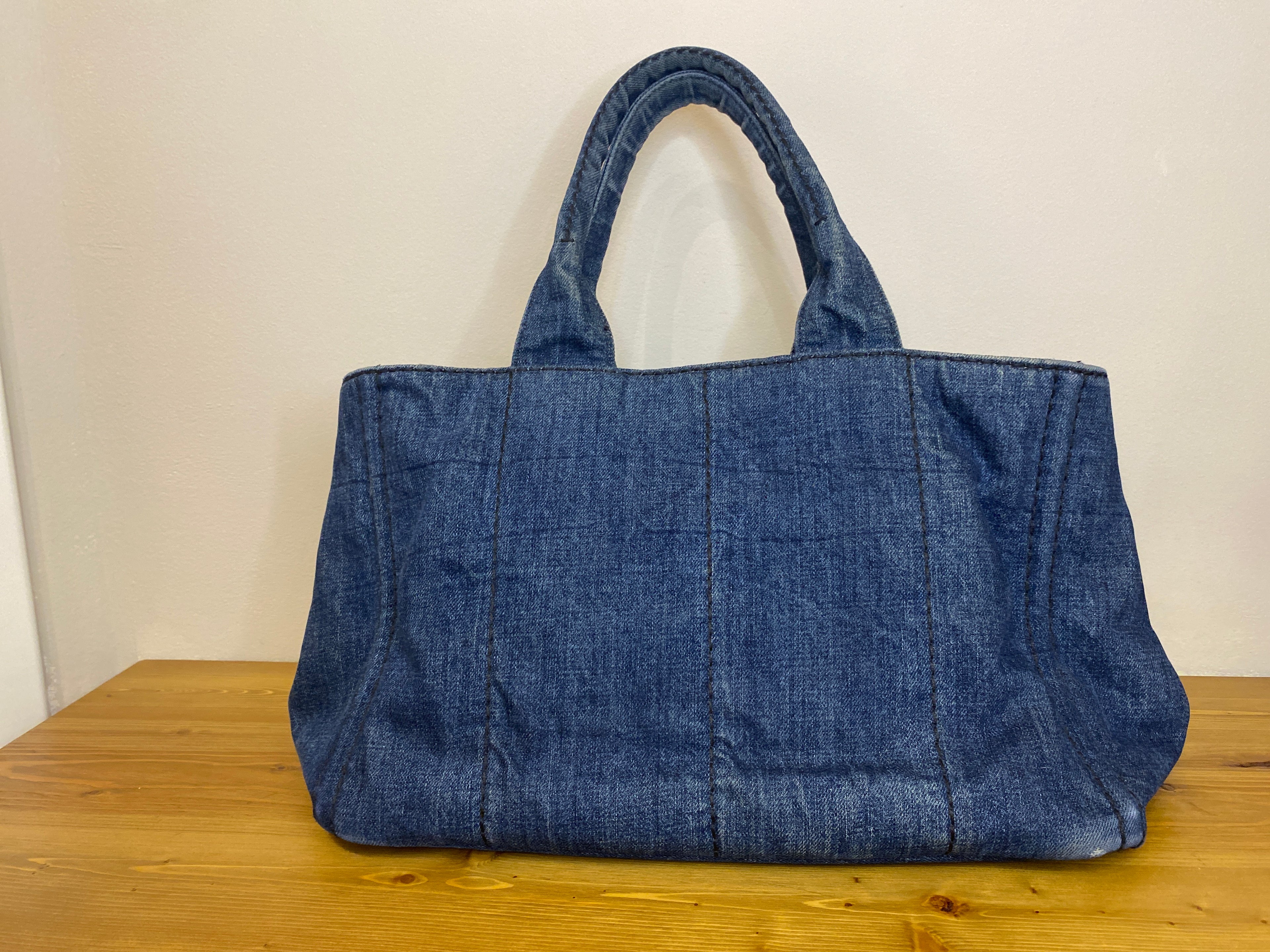 Borsa Canapa Navy Demin Prada