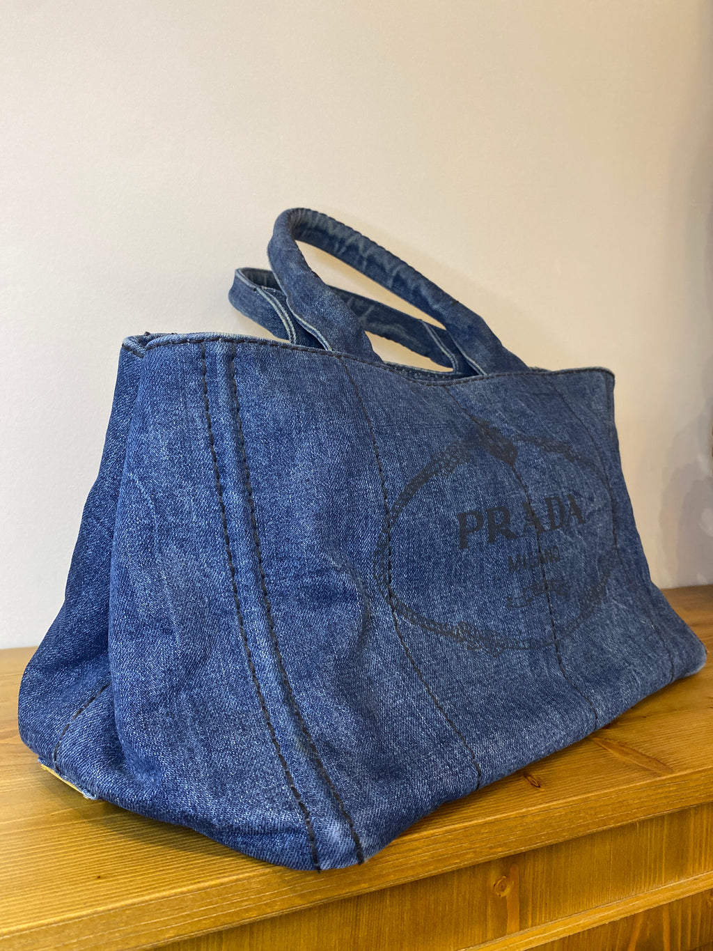 Borsa Canapa Navy Demin Prada