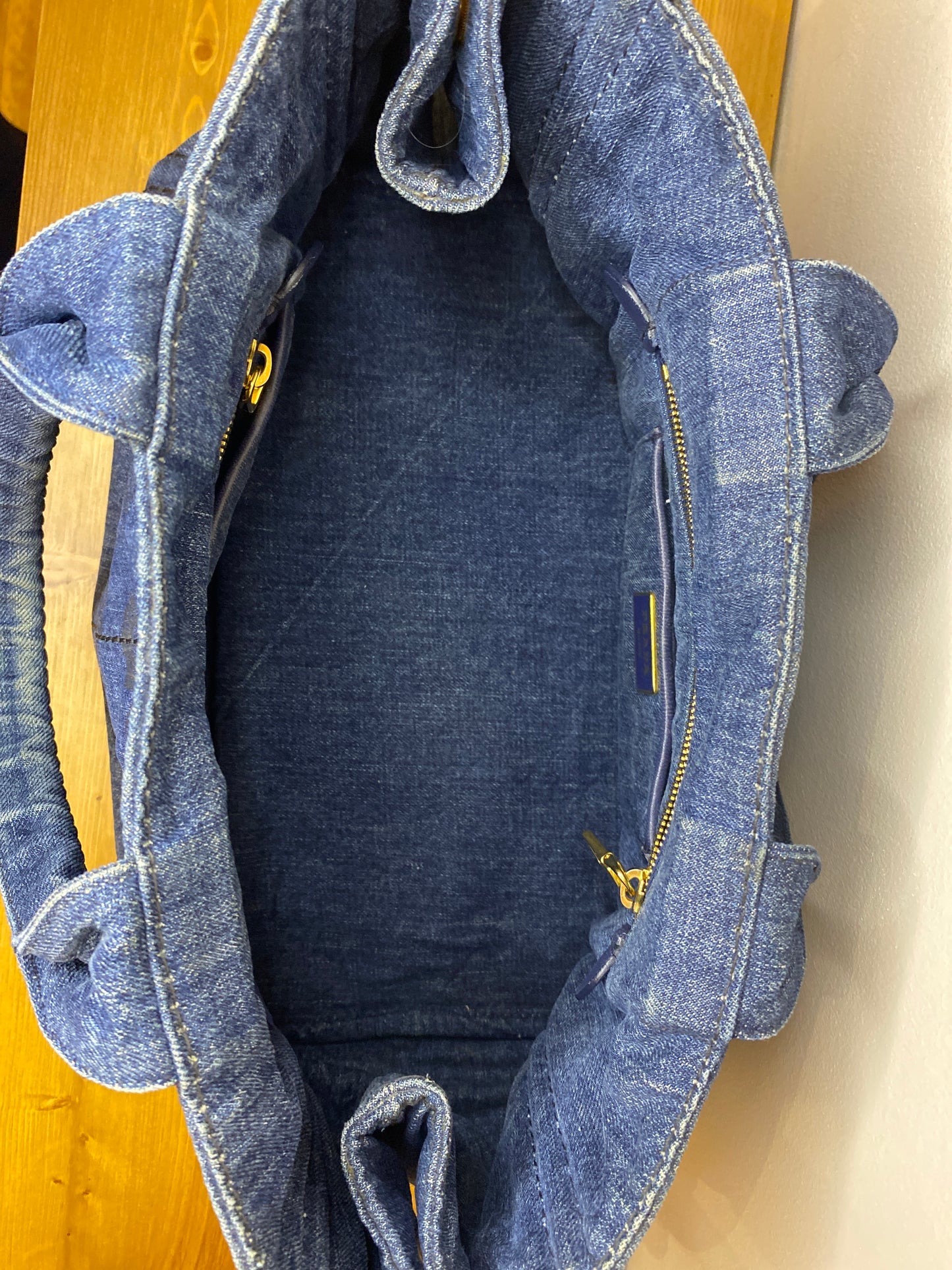 Borsa Canapa Navy Demin Prada