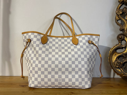 Borsa Louis Vuitton Neverfull MM Damier Azur