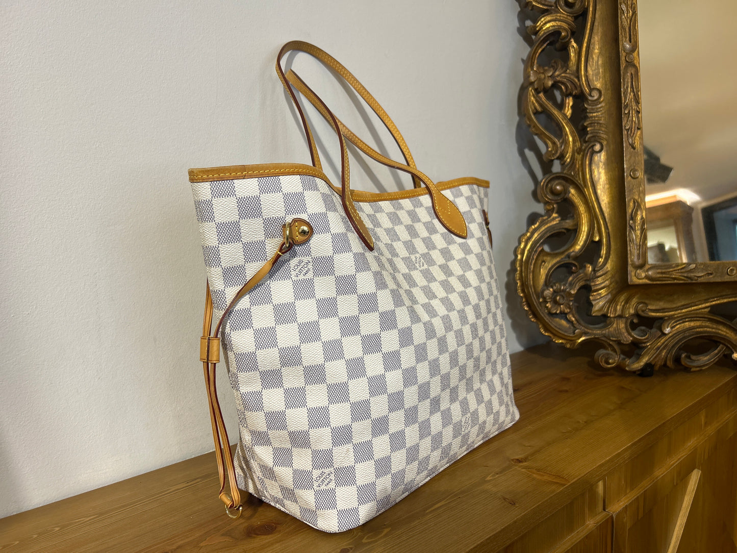 Borsa Louis Vuitton Neverfull MM Damier Azur