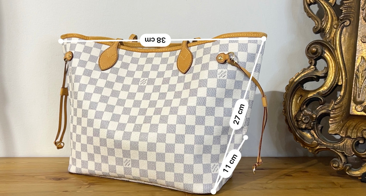 Borsa Louis Vuitton Neverfull MM Damier Azur