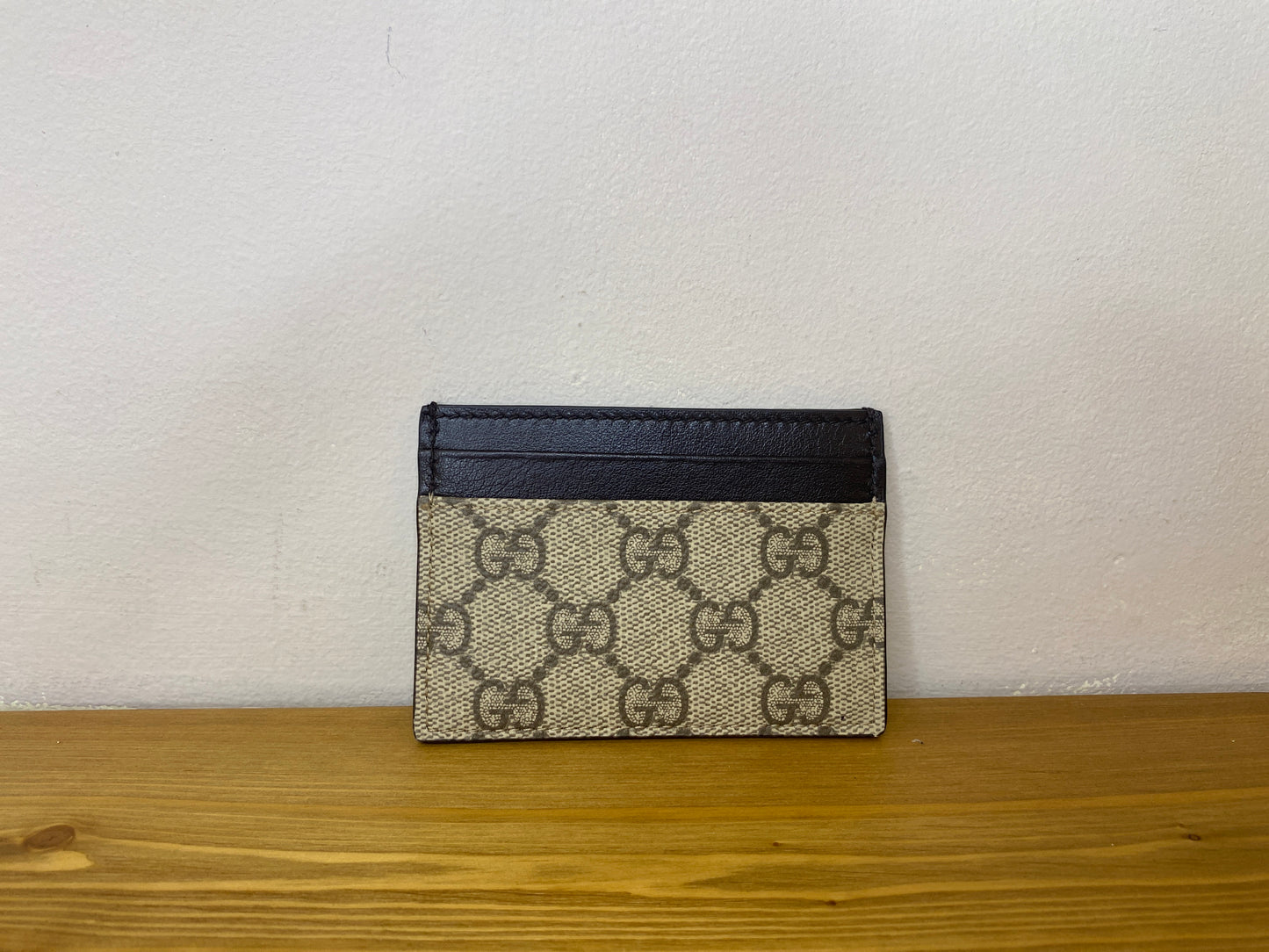 Portacarte Gucci in pelle marrone scuro