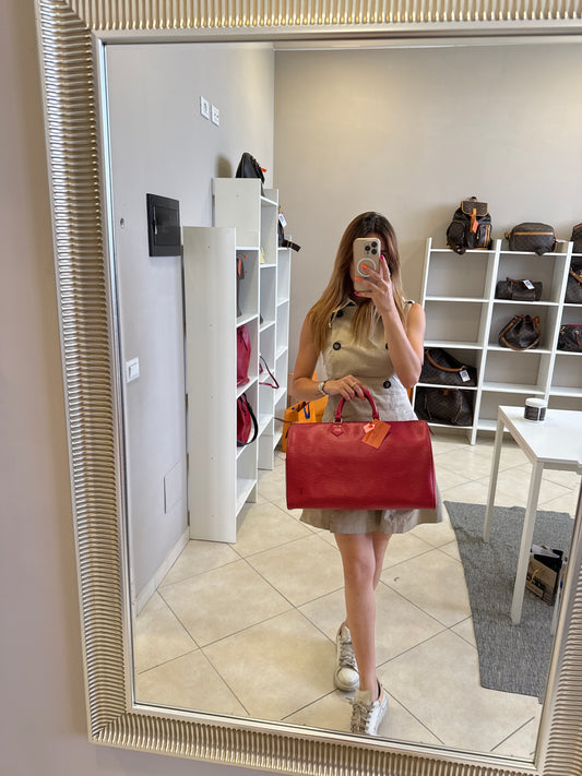 Louis Vuitton Speedy 40 Epi Red