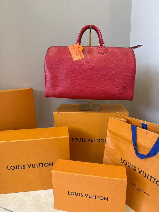 Louis Vuitton Speedy 40 Epi Red
