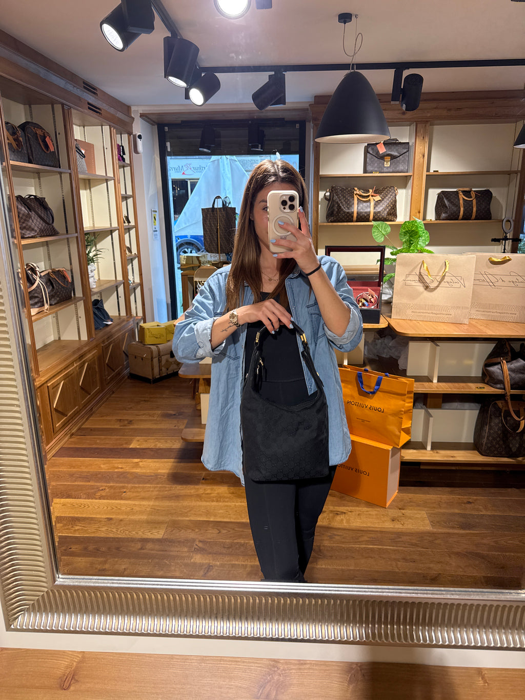 Borsa GG Hobo in tela