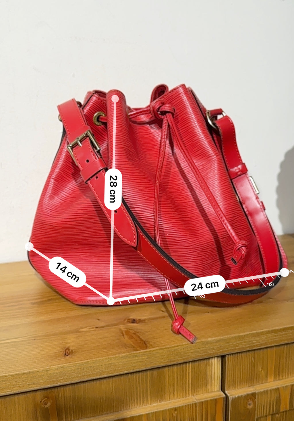 Louis Vuitton Epi Petit Noe red