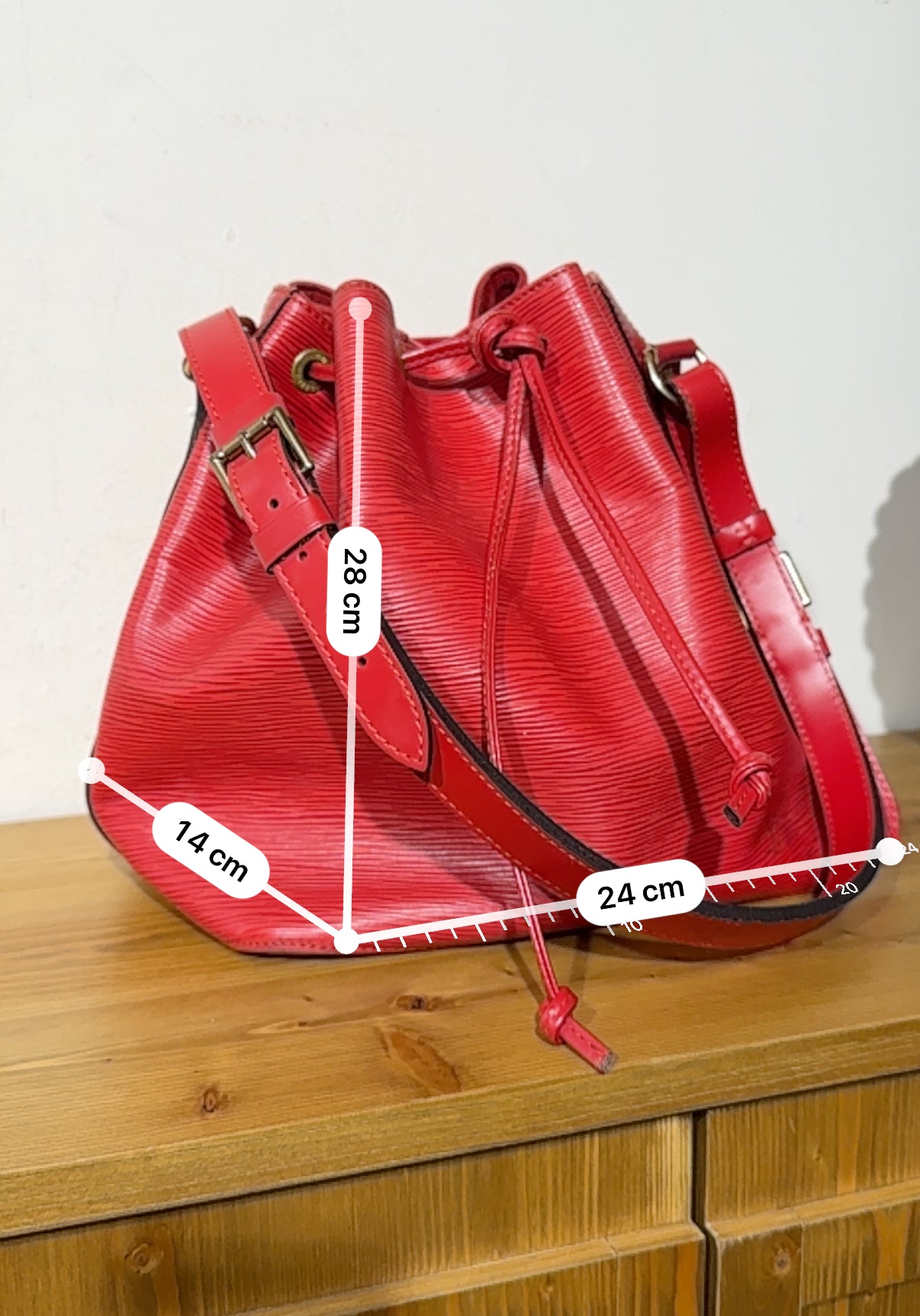 Louis Vuitton Epi Petit Noe red