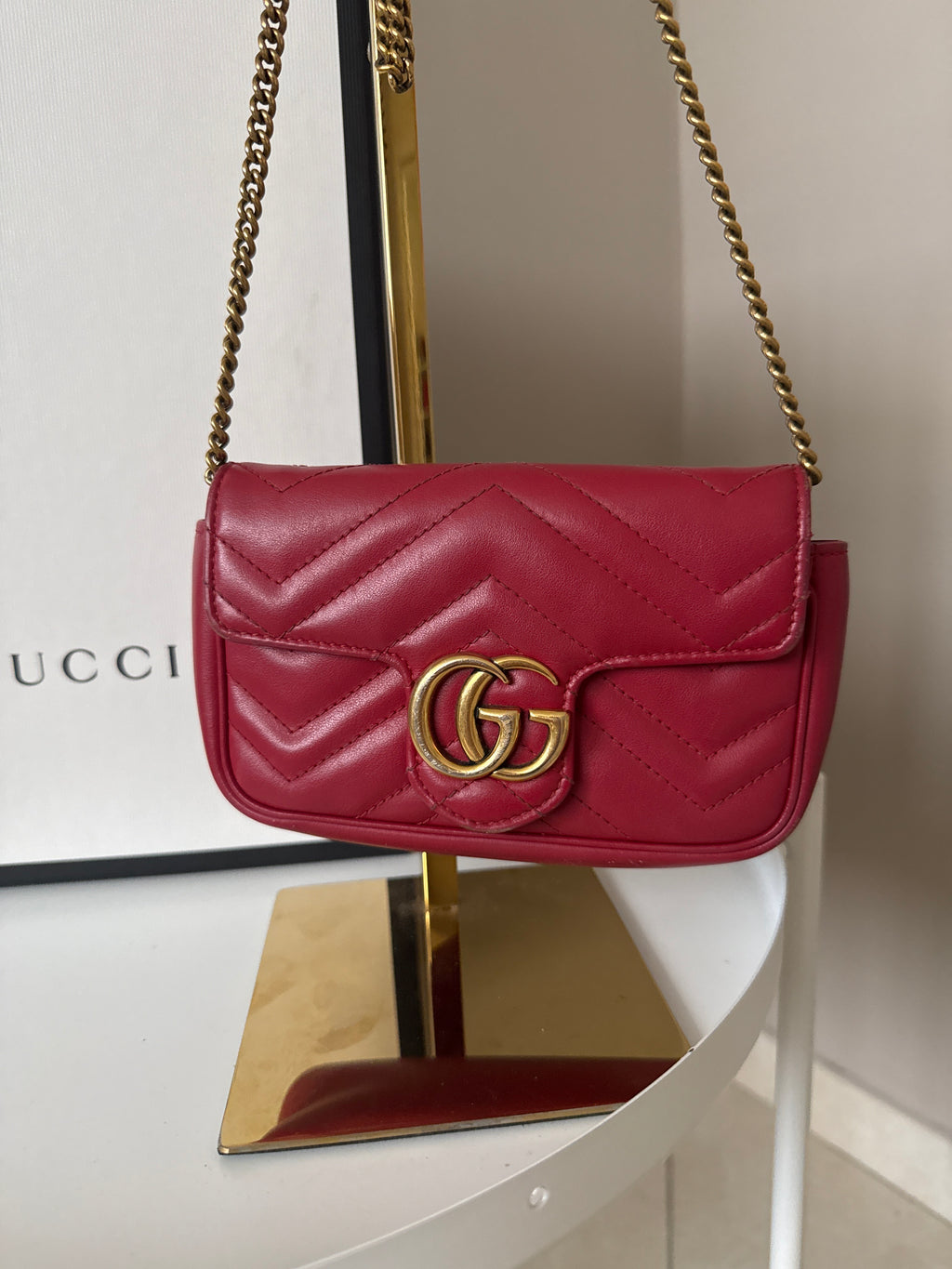 Gucci Mini Pochette Marmont Rossa