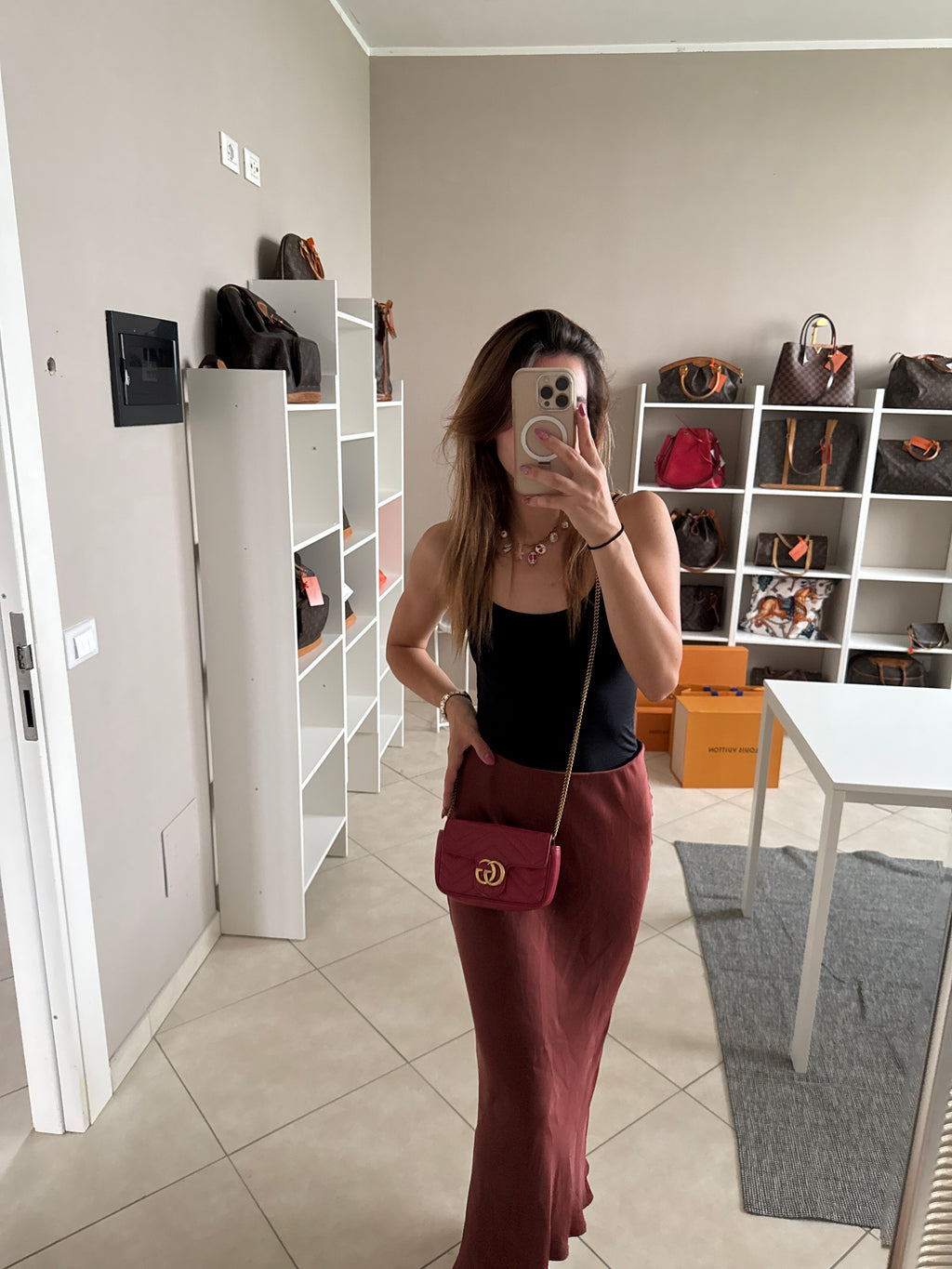 Gucci Mini Pochette Marmont Rossa